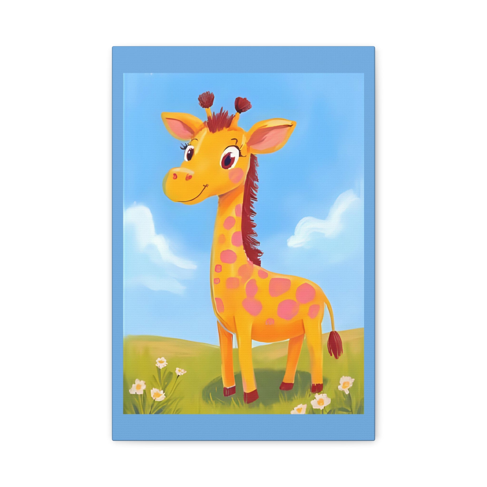 Colorful Giraffe Canvas Art, Kids Room Decor, Nursery Wall Art, Playroom Decoration, Cute Animal Artwork - Katoon kid