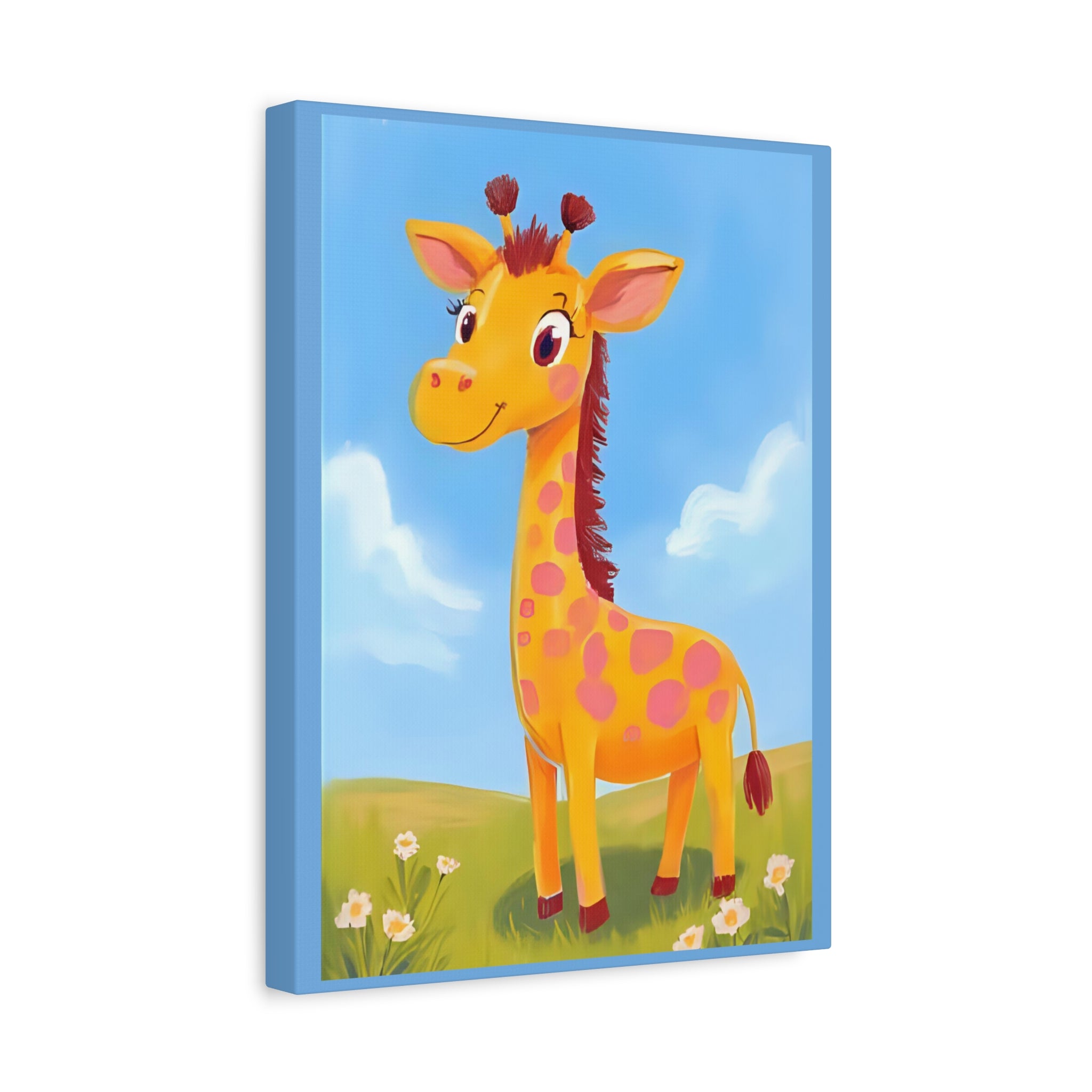 Colorful Giraffe Canvas Art, Kids Room Decor, Nursery Wall Art, Playroom Decoration, Cute Animal Artwork - Katoon kid