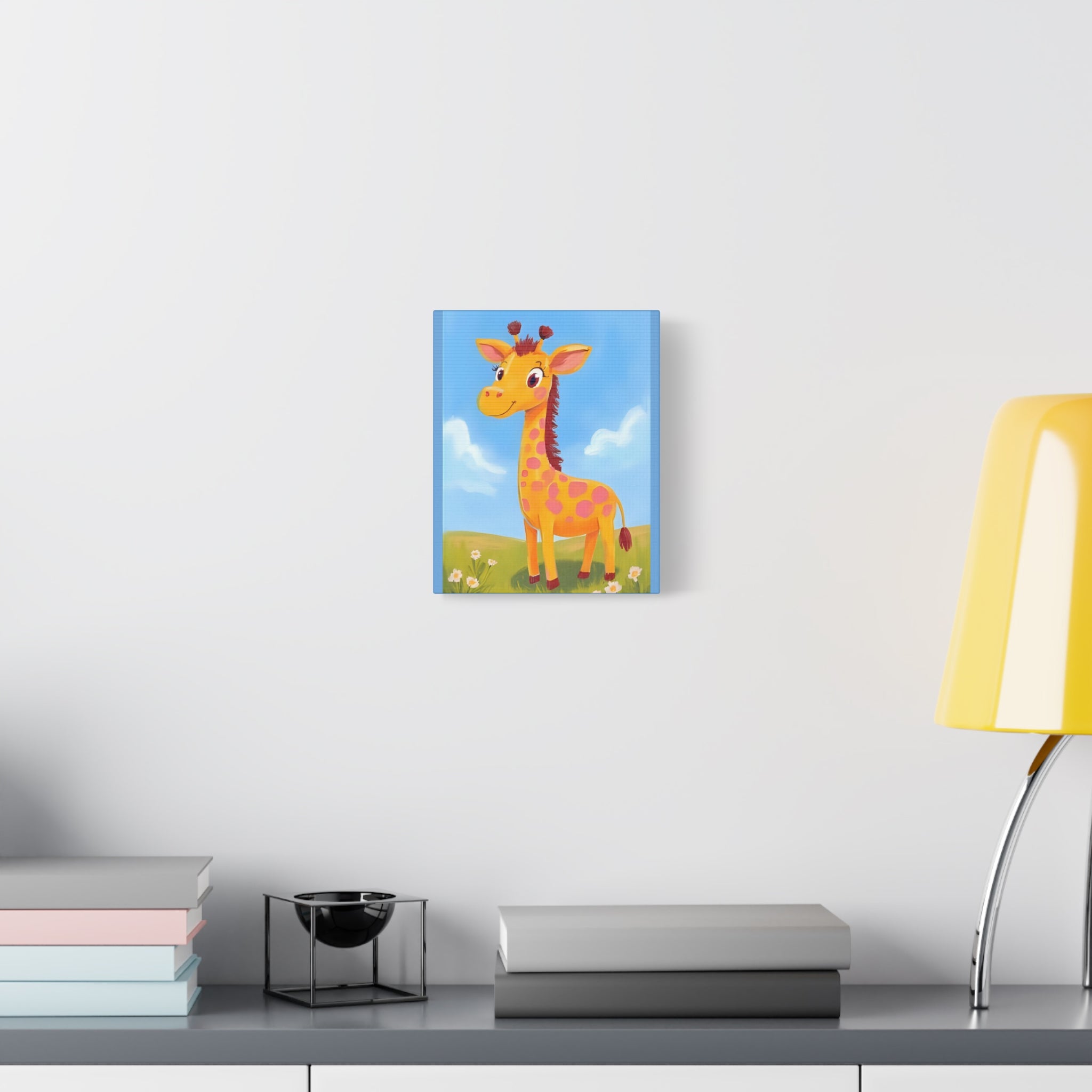 Colorful Giraffe Canvas Art, Kids Room Decor, Nursery Wall Art, Playroom Decoration, Cute Animal Artwork - Katoon kid