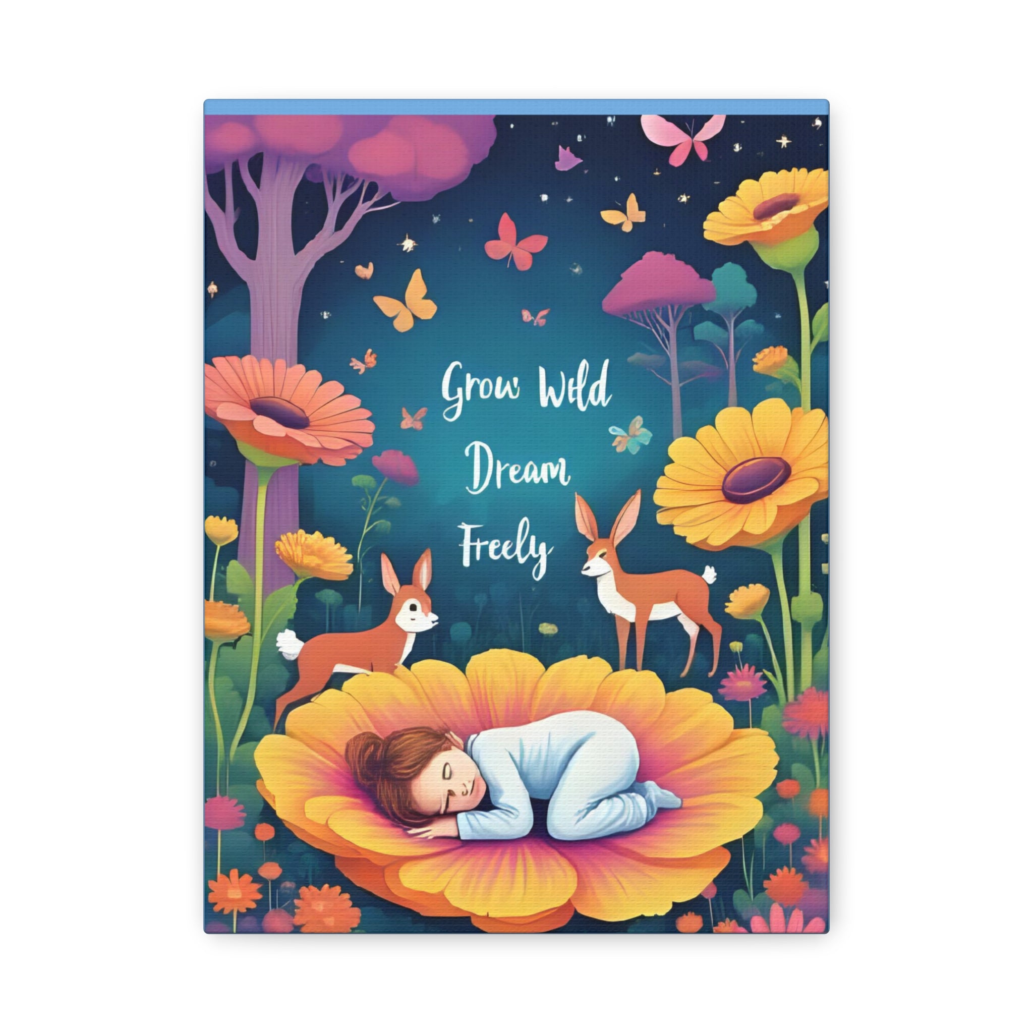 Whimsical Canvas Art Print, Nature Decor, Dreamy Nursery Wall Art, Motivational Quote, Animal Lovers Gift, Home Decor - Katoon kid