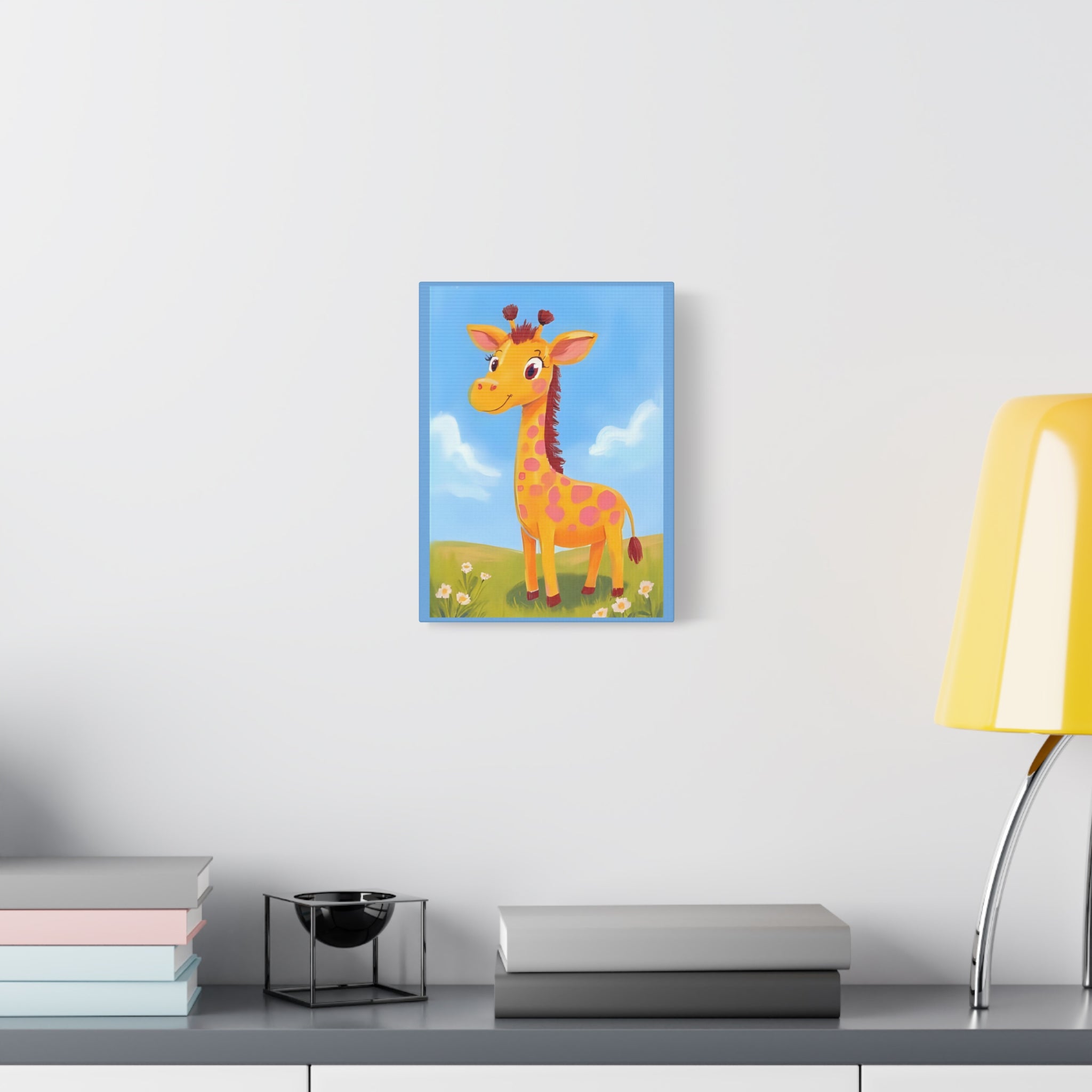 Colorful Giraffe Canvas Art, Kids Room Decor, Nursery Wall Art, Playroom Decoration, Cute Animal Artwork - Katoon kid