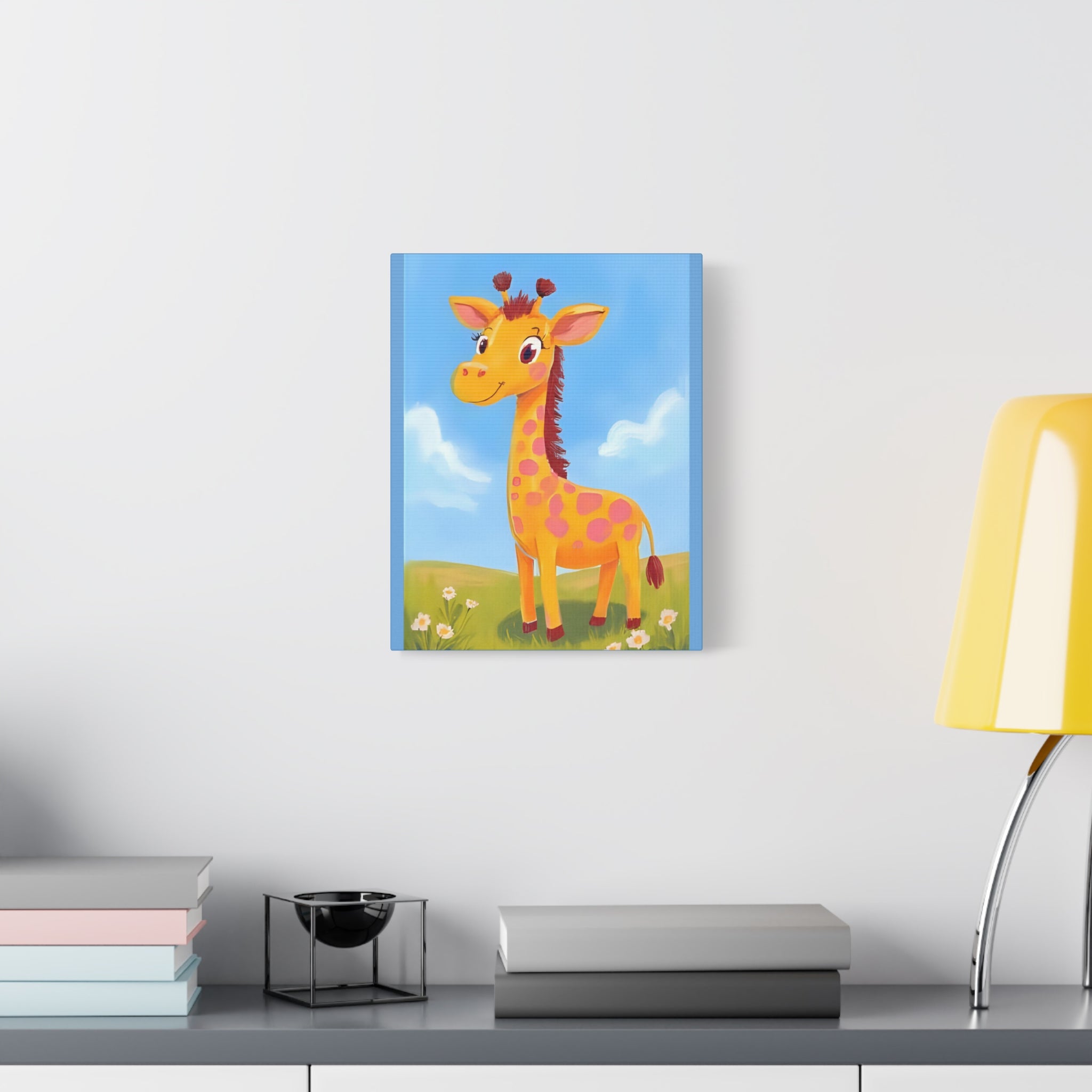 Colorful Giraffe Canvas Art, Kids Room Decor, Nursery Wall Art, Playroom Decoration, Cute Animal Artwork - Katoon kid