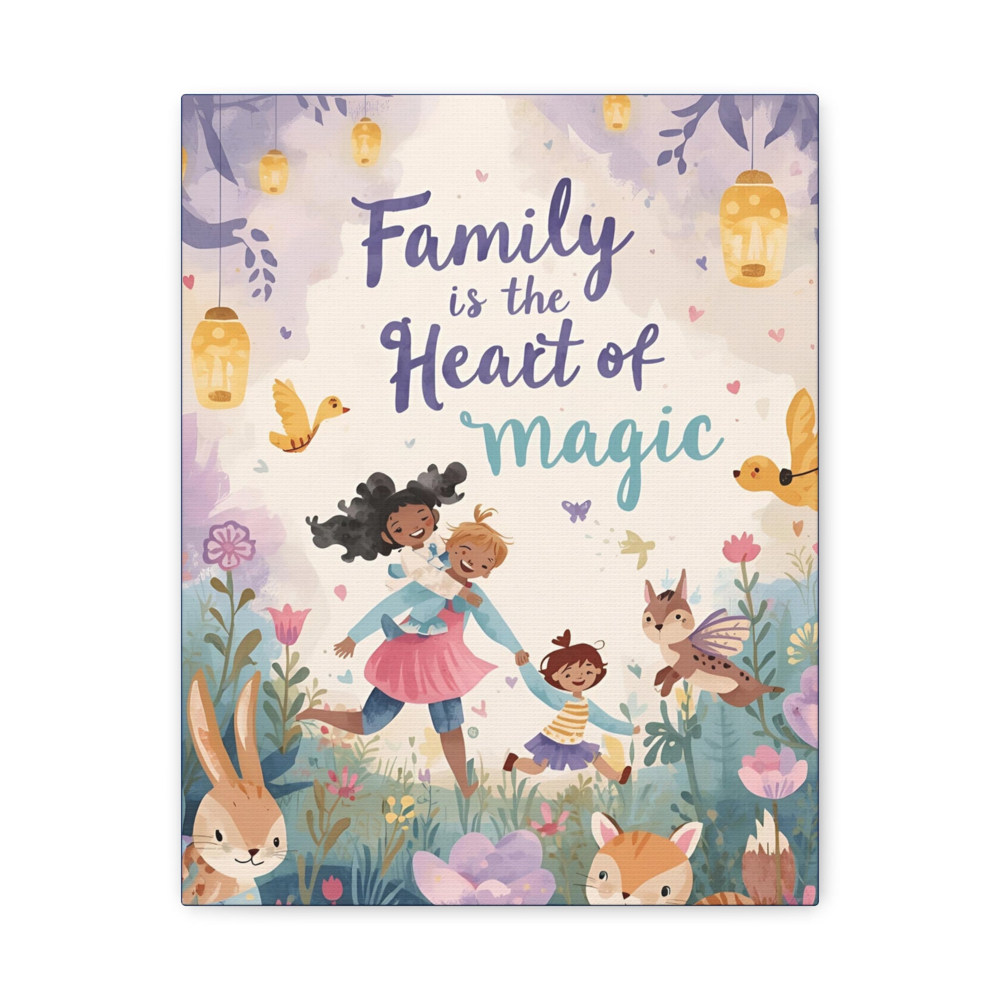 Magical Family Canvas Art, Kids Room Decor, Heart of Magic Wall Hanging, Nursery Wall Art, Gift for Parents - Katoon kid