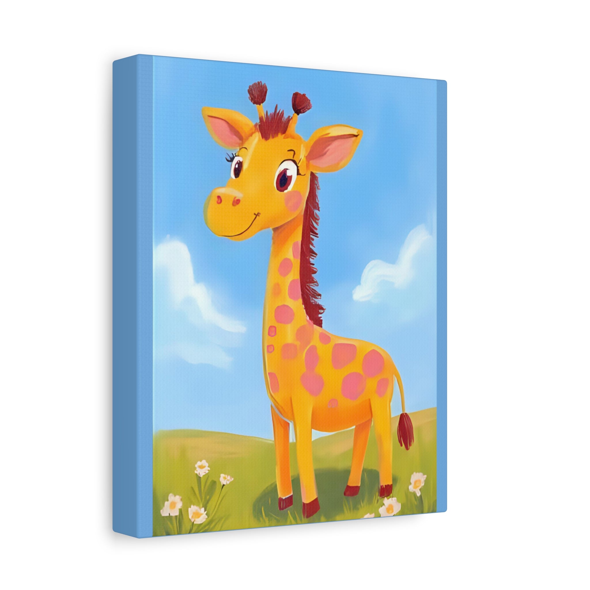 Colorful Giraffe Canvas Art, Kids Room Decor, Nursery Wall Art, Playroom Decoration, Cute Animal Artwork - Katoon kid