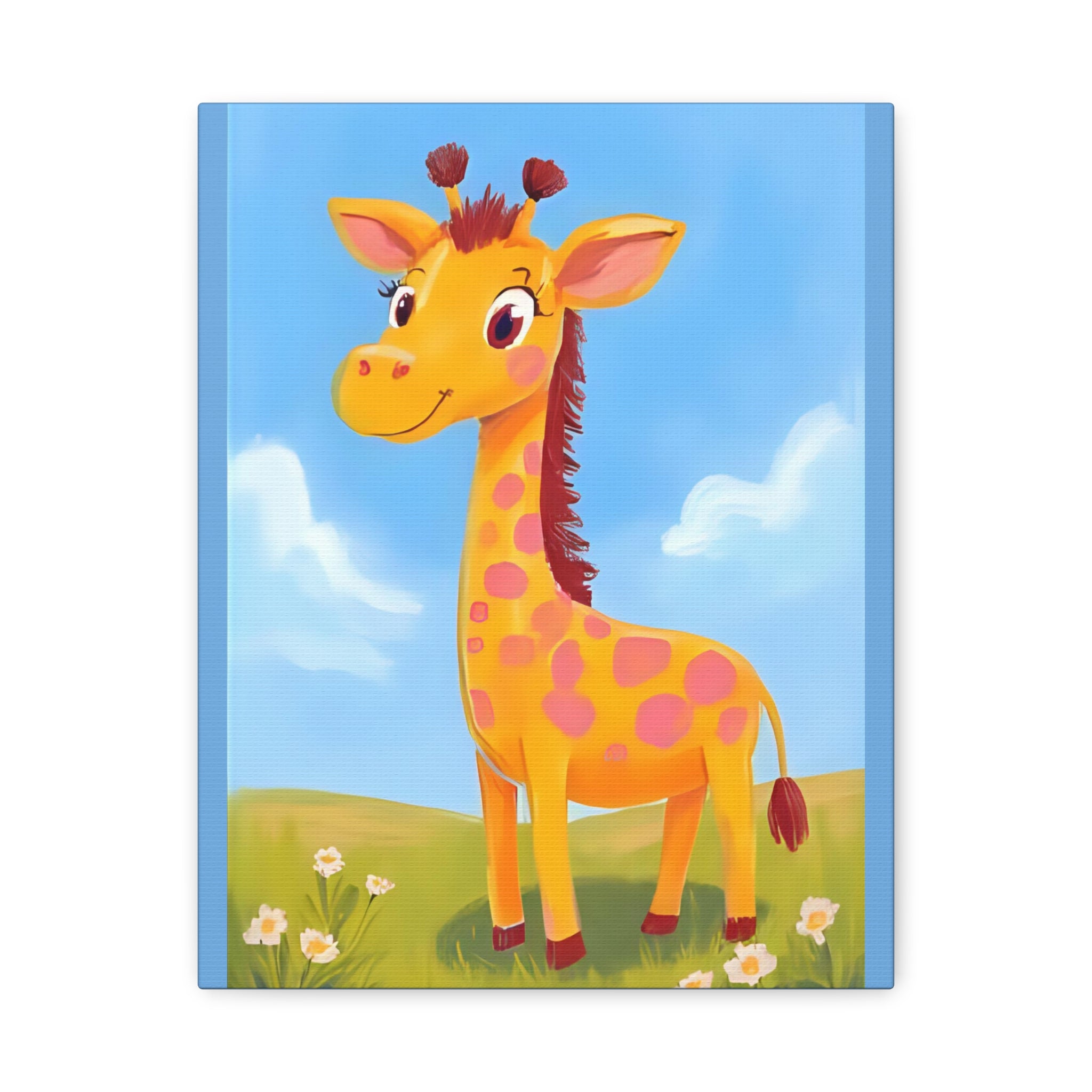Colorful Giraffe Canvas Art, Kids Room Decor, Nursery Wall Art, Playroom Decoration, Cute Animal Artwork - Katoon kid