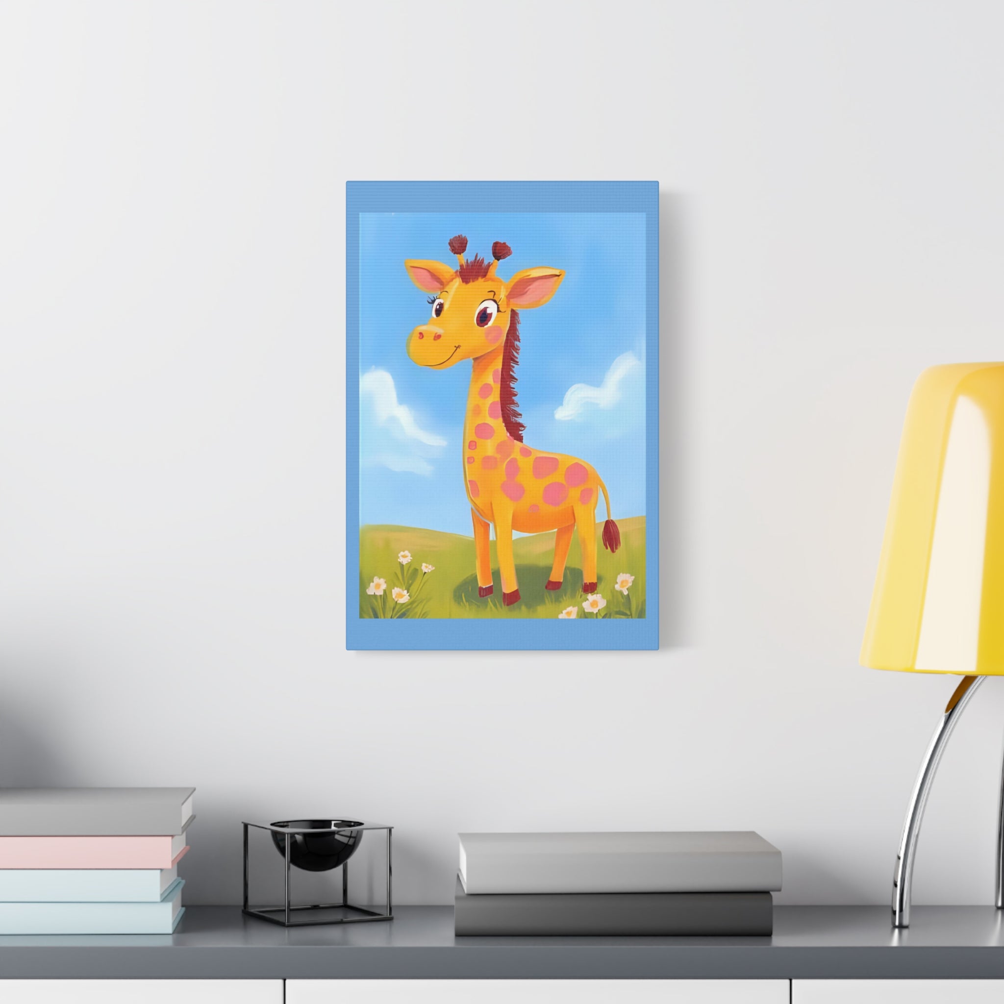 Colorful Giraffe Canvas Art, Kids Room Decor, Nursery Wall Art, Playroom Decoration, Cute Animal Artwork - Katoon kid