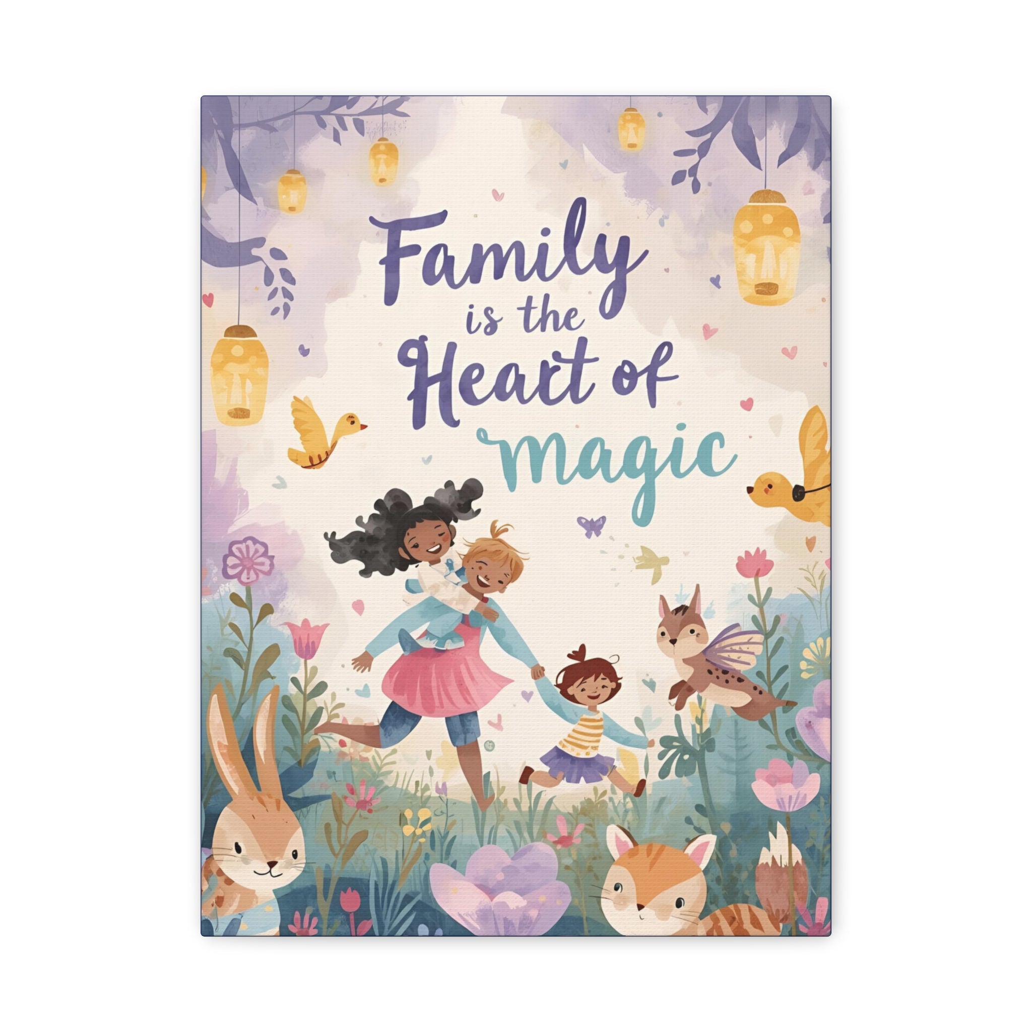 Magical Family Canvas Art, Kids Room Decor, Heart of Magic Wall Hanging, Nursery Wall Art, Gift for Parents - Katoon kid