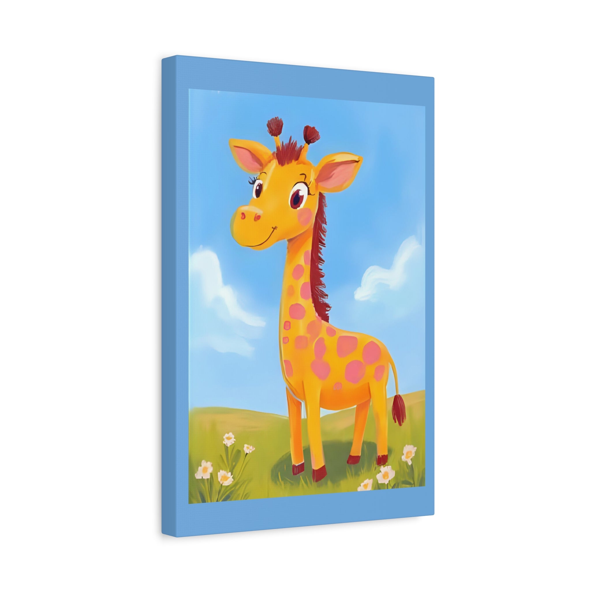 Colorful Giraffe Canvas Art, Kids Room Decor, Nursery Wall Art, Playroom Decoration, Cute Animal Artwork - Katoon kid