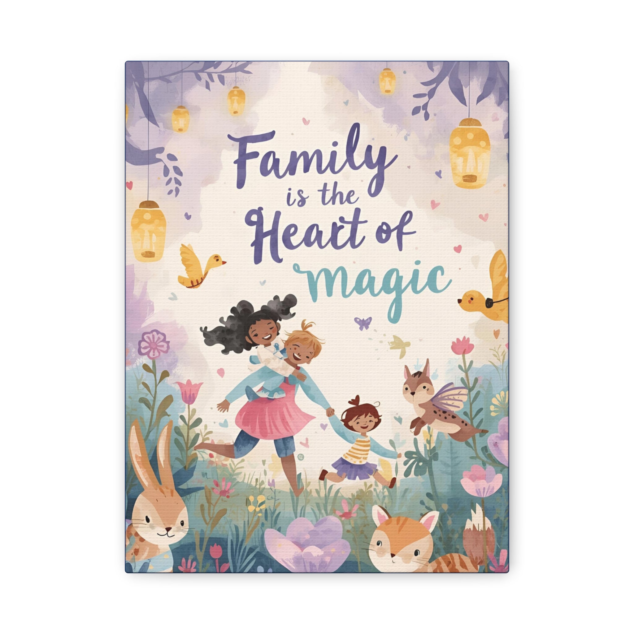 Magical Family Canvas Art, Kids Room Decor, Heart of Magic Wall Hanging, Nursery Wall Art, Gift for Parents - Katoon kid