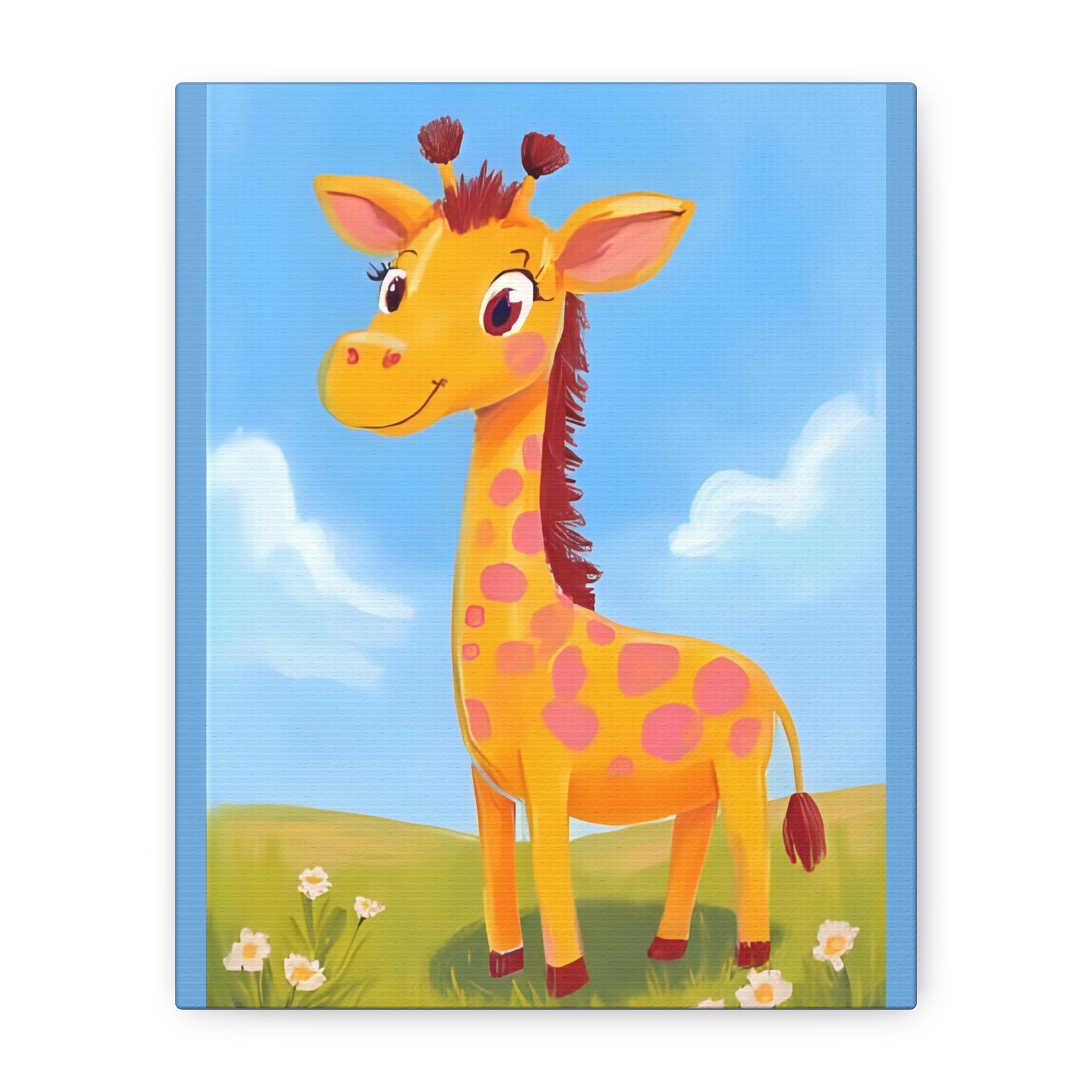 Colorful Giraffe Canvas Art, Kids Room Decor, Nursery Wall Art, Playroom Decoration, Cute Animal Artwork - Katoon kid