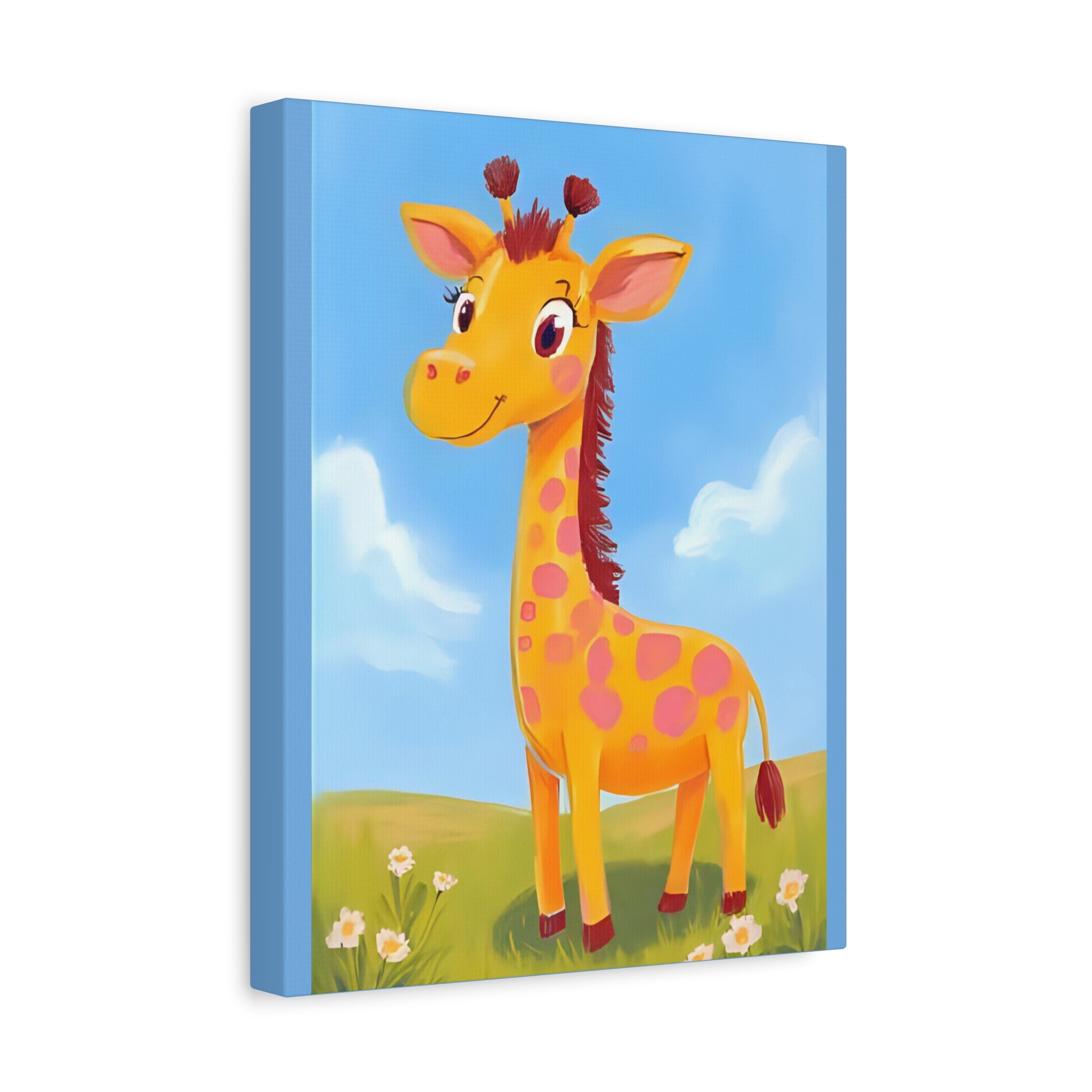 Colorful Giraffe Canvas Art, Kids Room Decor, Nursery Wall Art, Playroom Decoration, Cute Animal Artwork - Katoon kid
