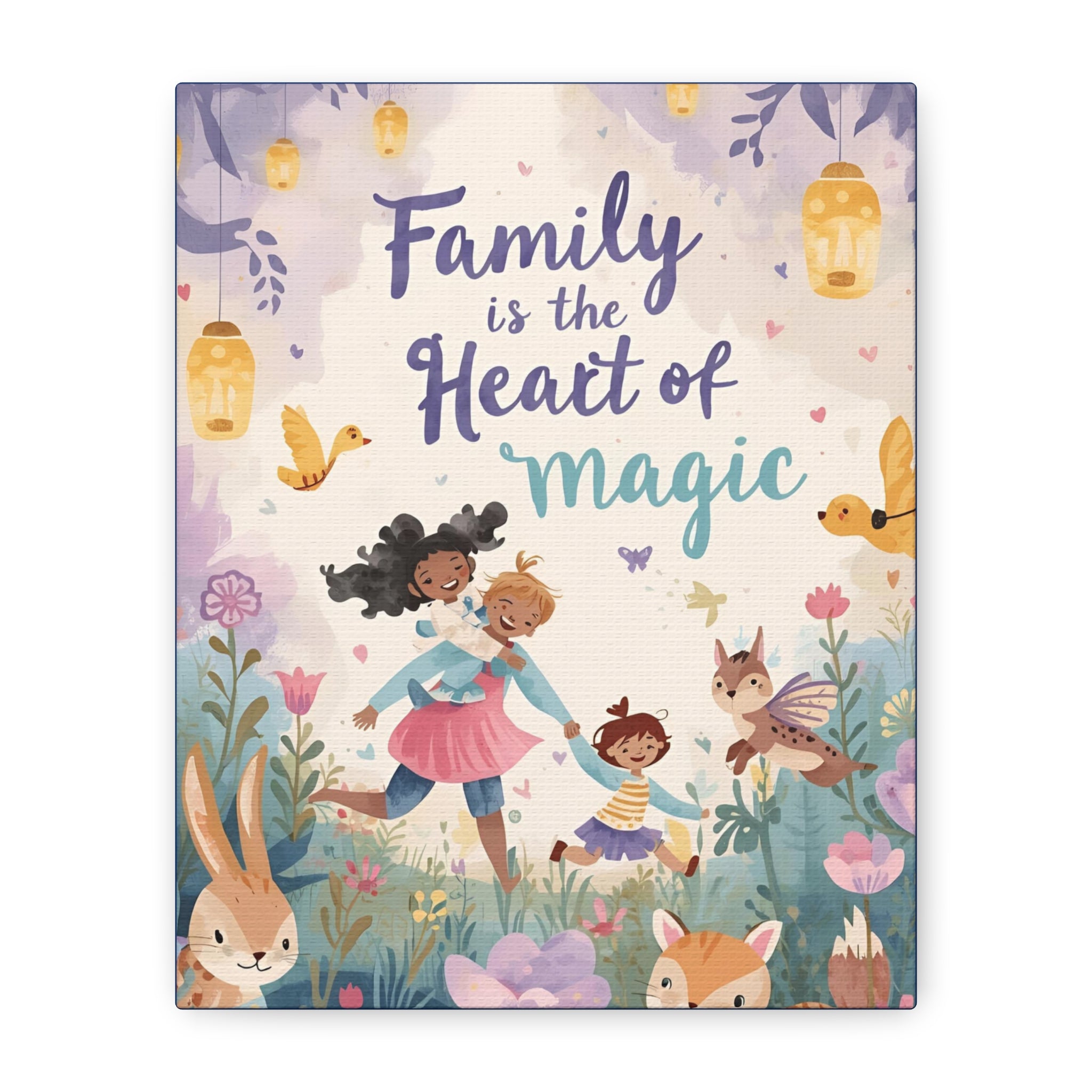 Magical Family Canvas Art, Kids Room Decor, Heart of Magic Wall Hanging, Nursery Wall Art, Gift for Parents - Katoon kid