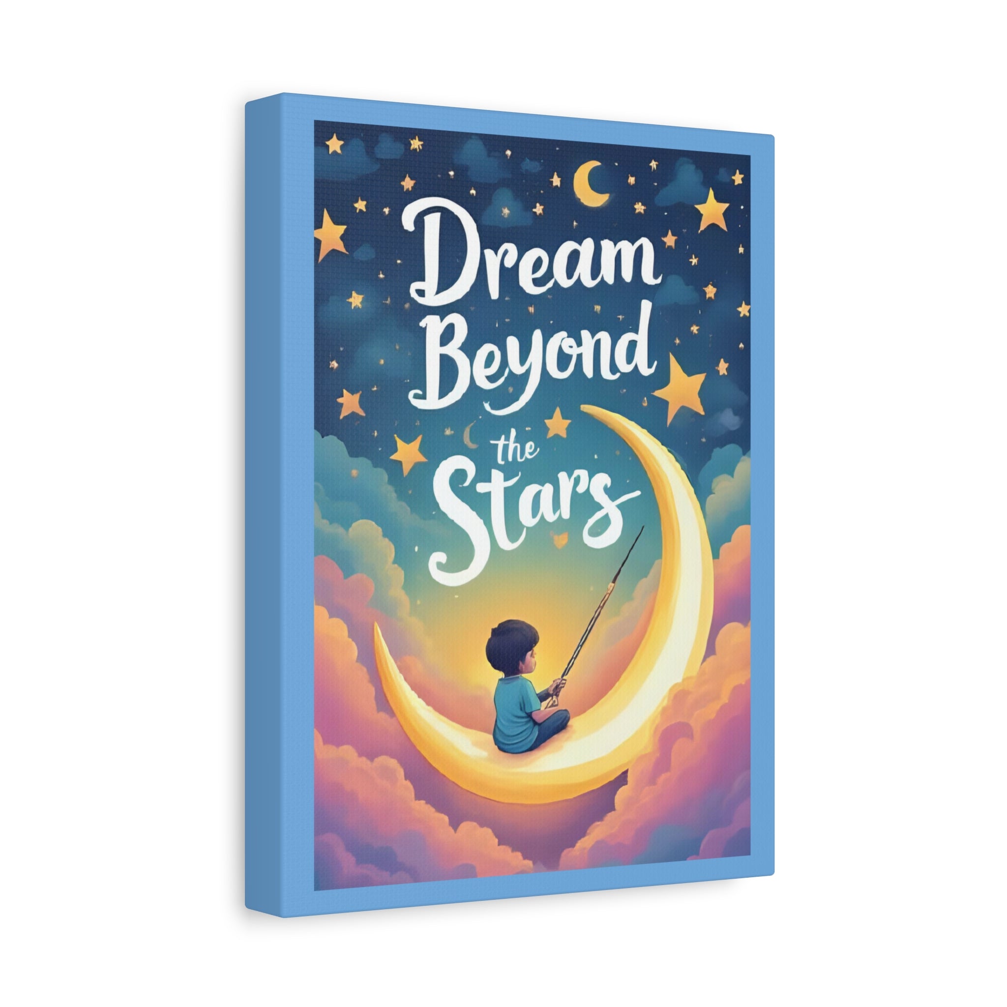 Starry Night Canvas Wall Art, Dream Beyond the Stars, Cozy Home Decor, Inspirational Prints, Kids Room Art, Gift Idea - Katoon kid 