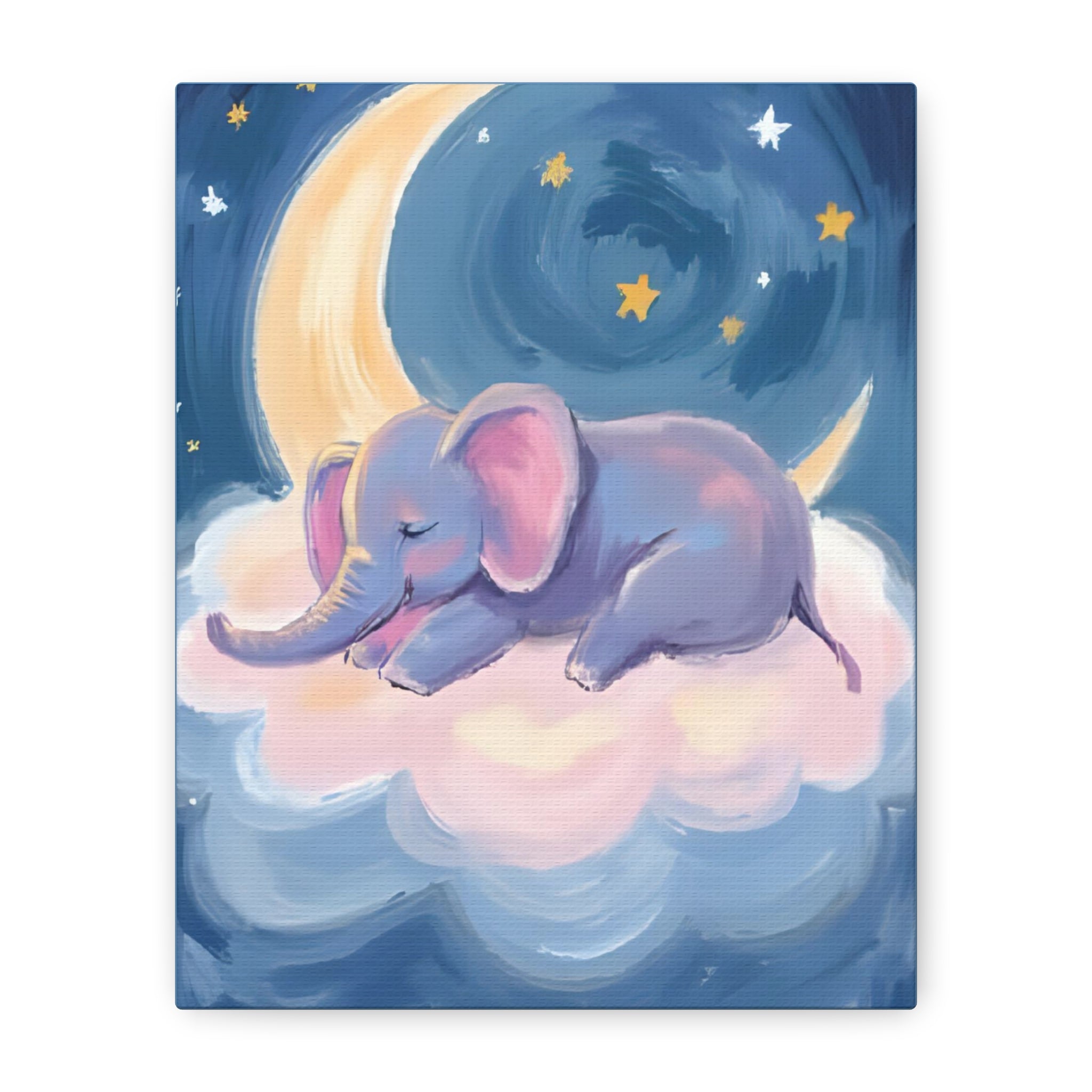 Whimsical Elephant Canvas Wall Art - Dreamy Nursery Decor, Baby Shower Gift, Child's Room - Katoon kid 