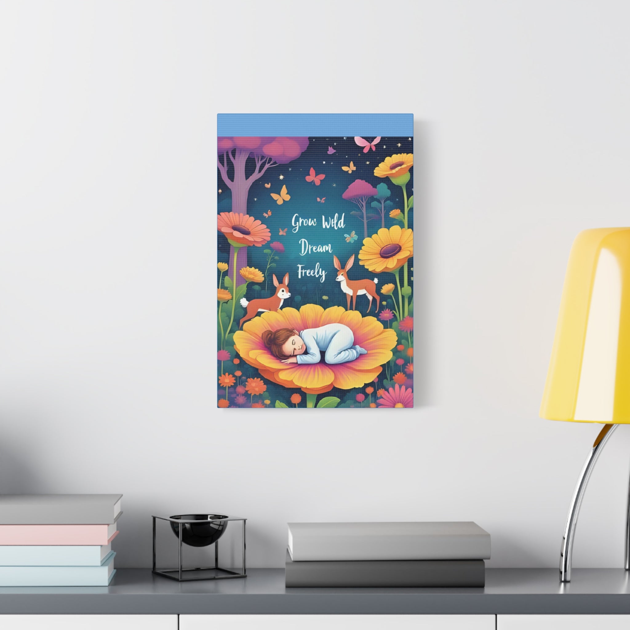 Whimsical Canvas Art Print, Nature Decor, Dreamy Nursery Wall Art, Motivational Quote, Animal Lovers Gift, Home Decor - Katoon kid 