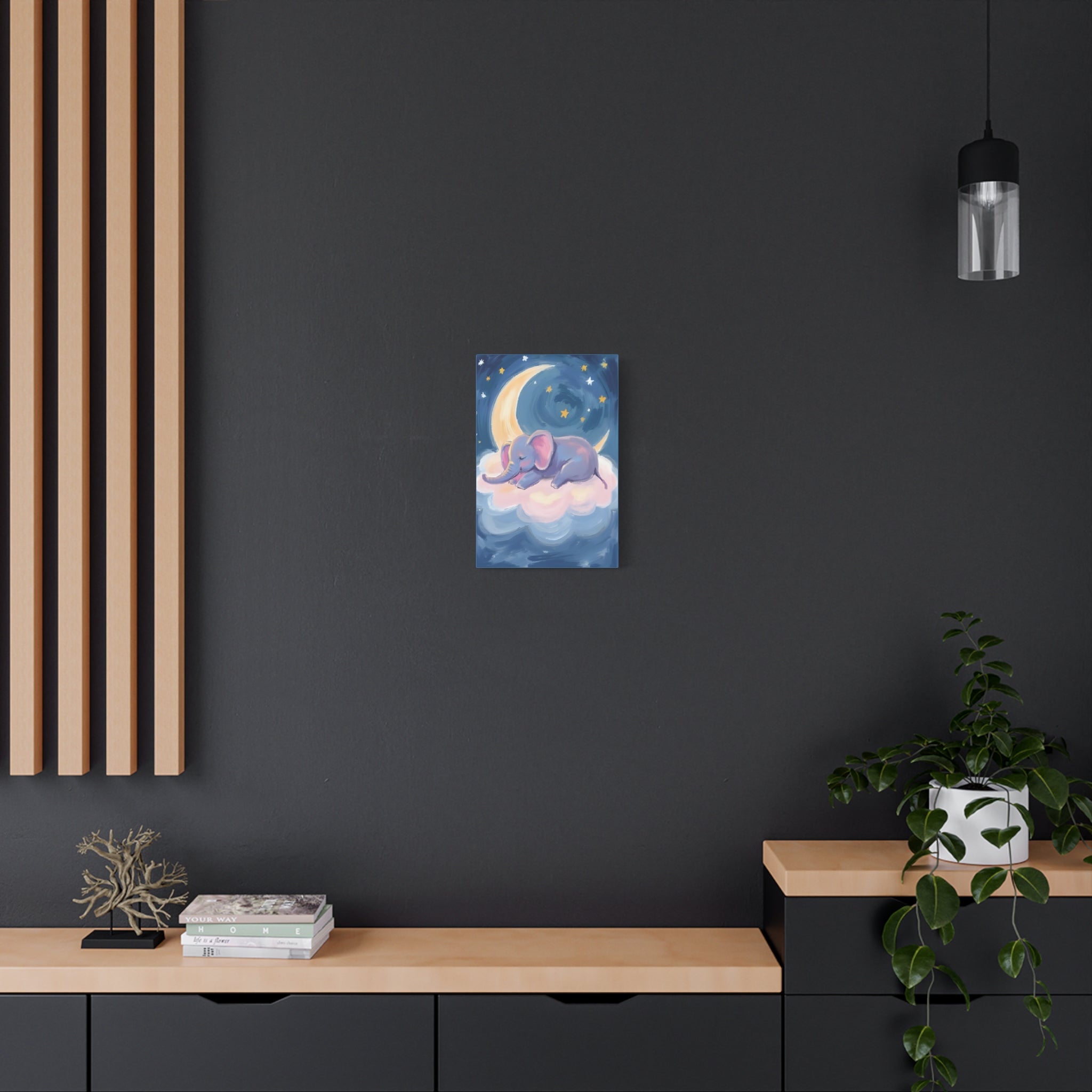 Whimsical Elephant Canvas Wall Art - Dreamy Nursery Decor, Baby Shower Gift, Child's Room - Katoon kid 