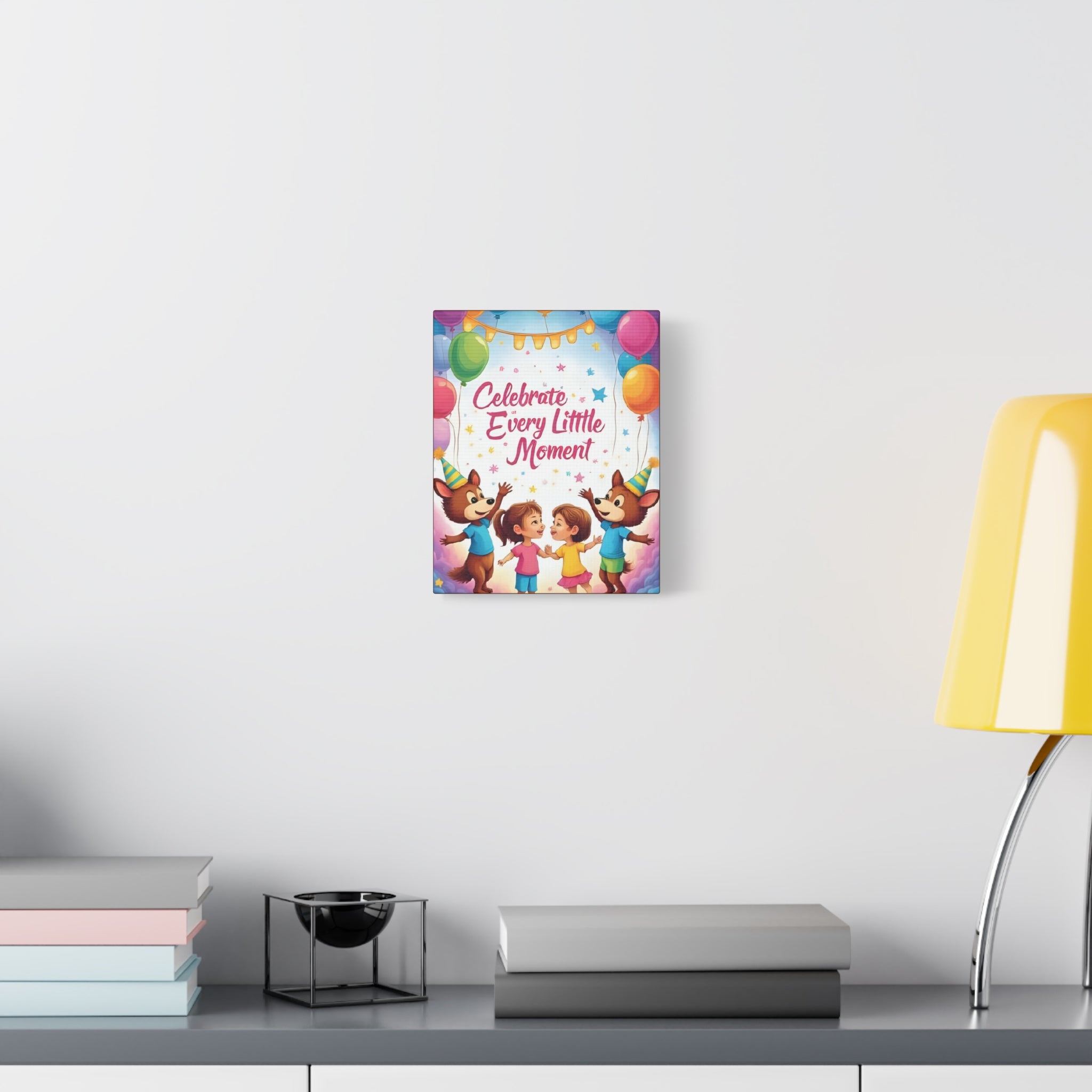 Canvas Wall Art - Celebrate Every Little Moment, Kids Room Decor, Nursery Artwork, Birthday Party Decoration, Playroom Wall Decor - Katoon kid 