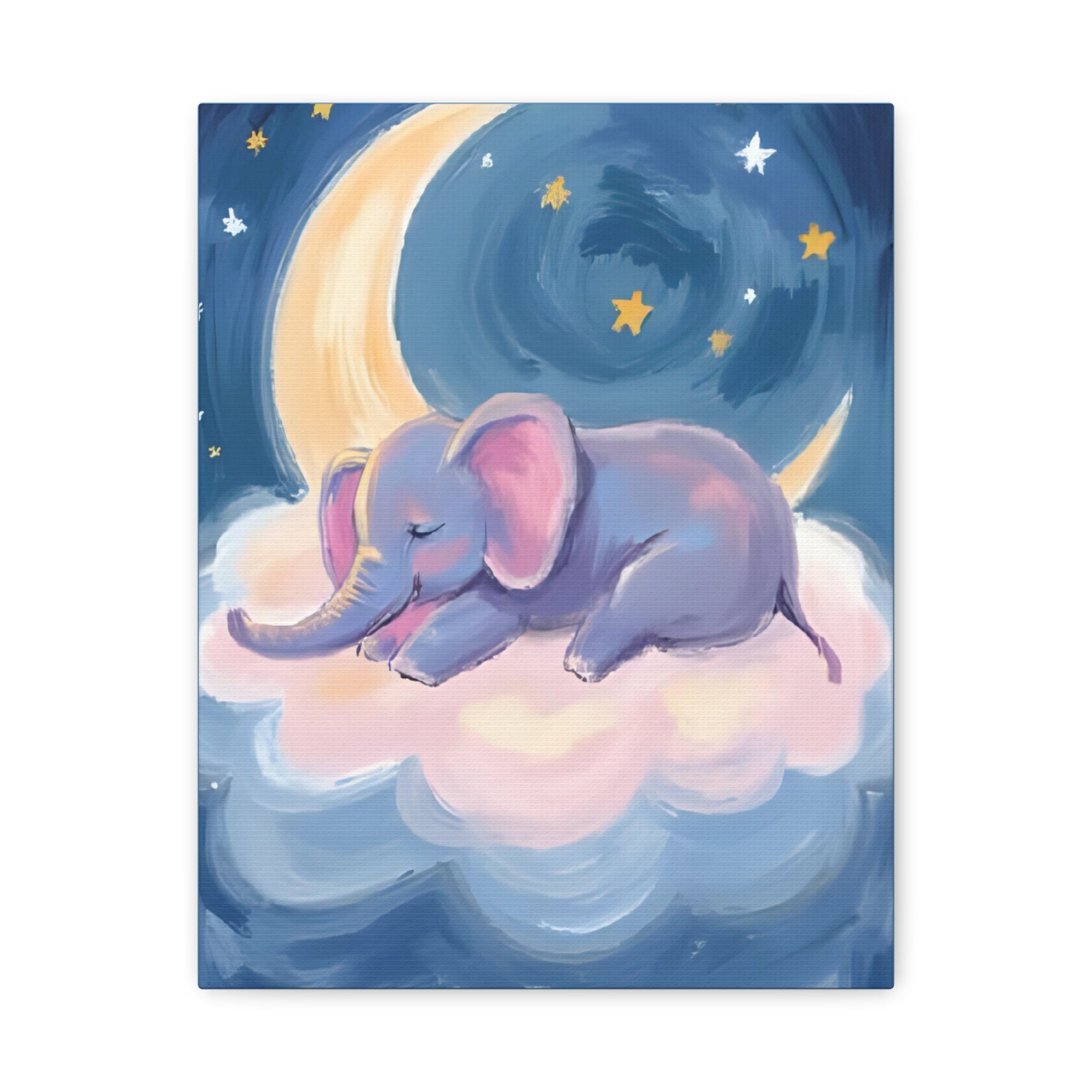 Whimsical Elephant Canvas Wall Art - Dreamy Nursery Decor, Baby Shower Gift, Child's Room - Katoon kid 