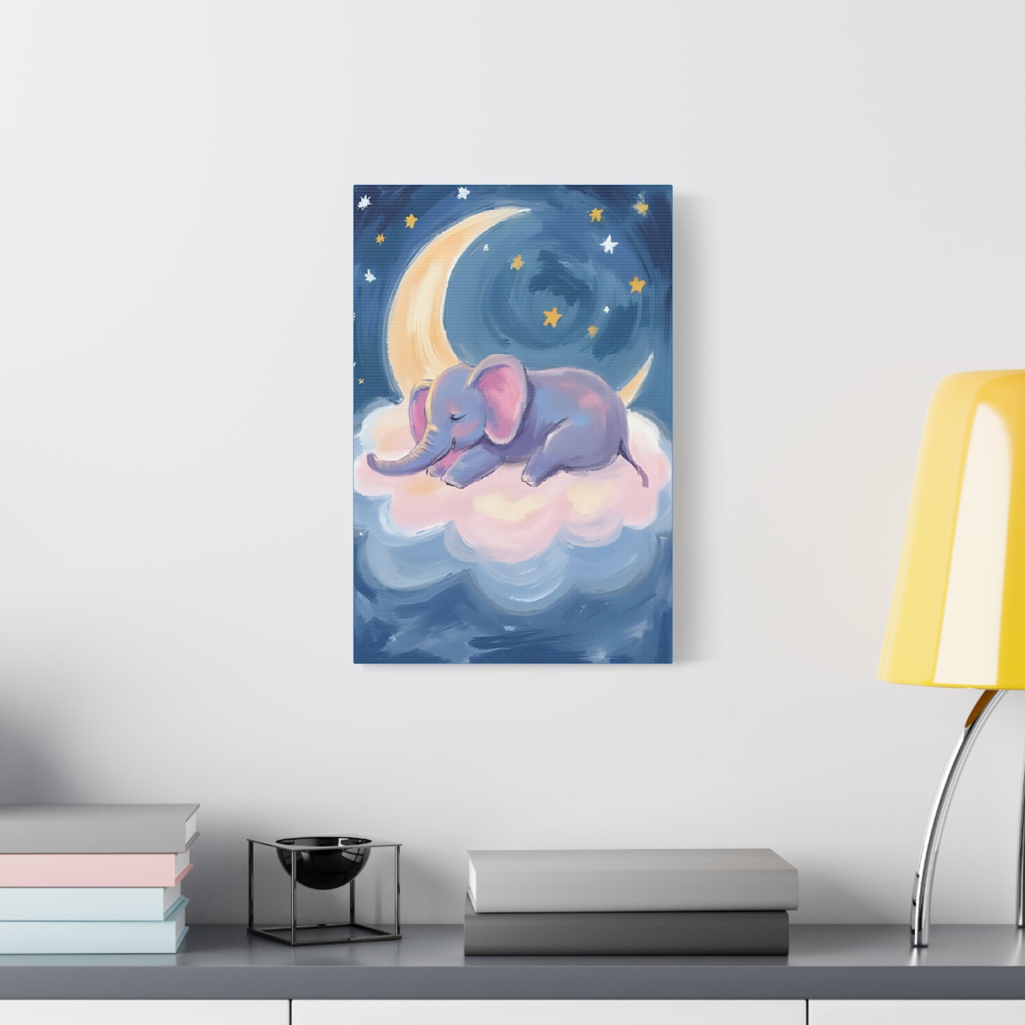 Whimsical Elephant Canvas Wall Art - Dreamy Nursery Decor, Baby Shower Gift, Child's Room - Katoon kid 