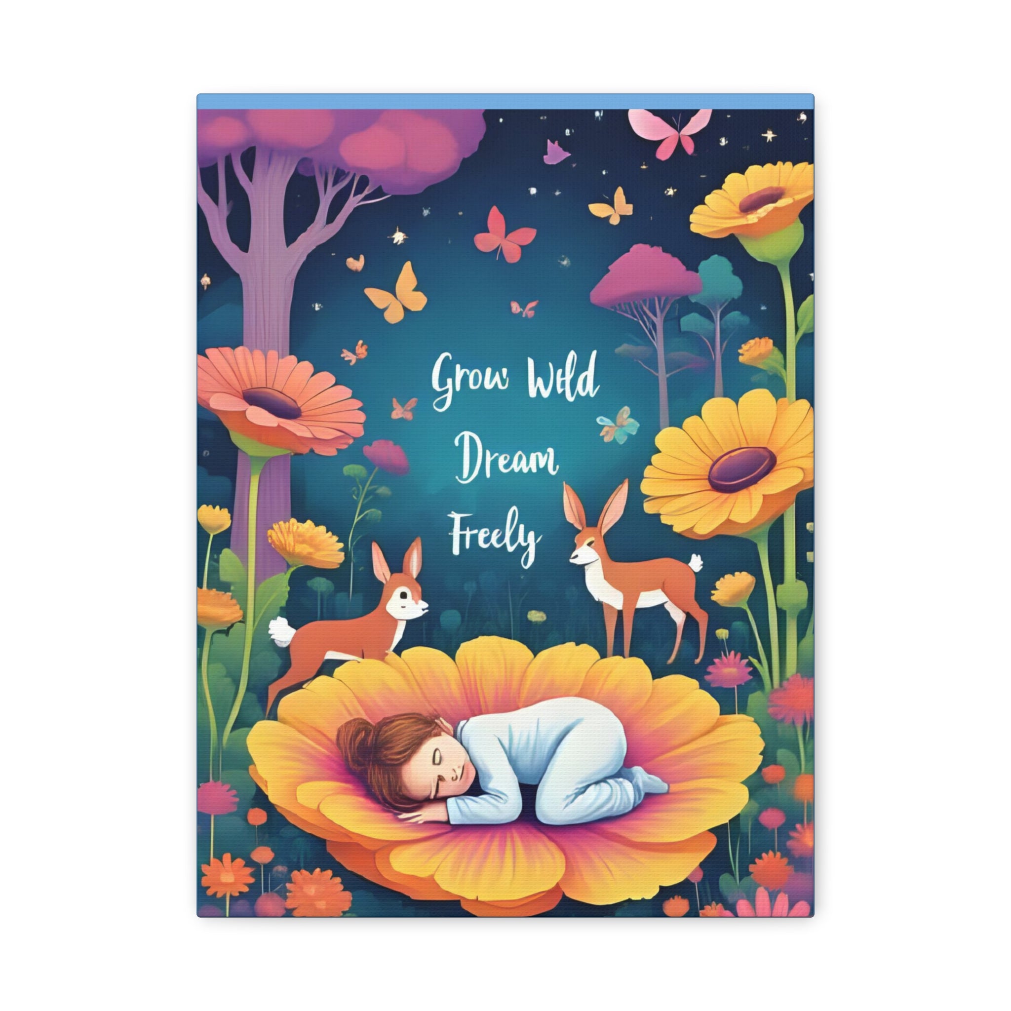 Whimsical Canvas Art Print, Nature Decor, Dreamy Nursery Wall Art, Motivational Quote, Animal Lovers Gift, Home Decor - Katoon kid 
