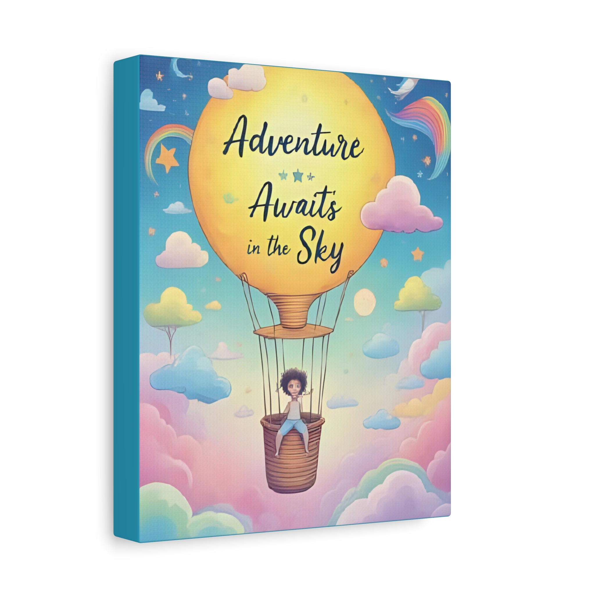 Adventure Awaits Canvas Print, Child's Room Decor, Inspirational Art, Hot Air Balloon Artwork, Playroom Wall Art - Katoon kid 