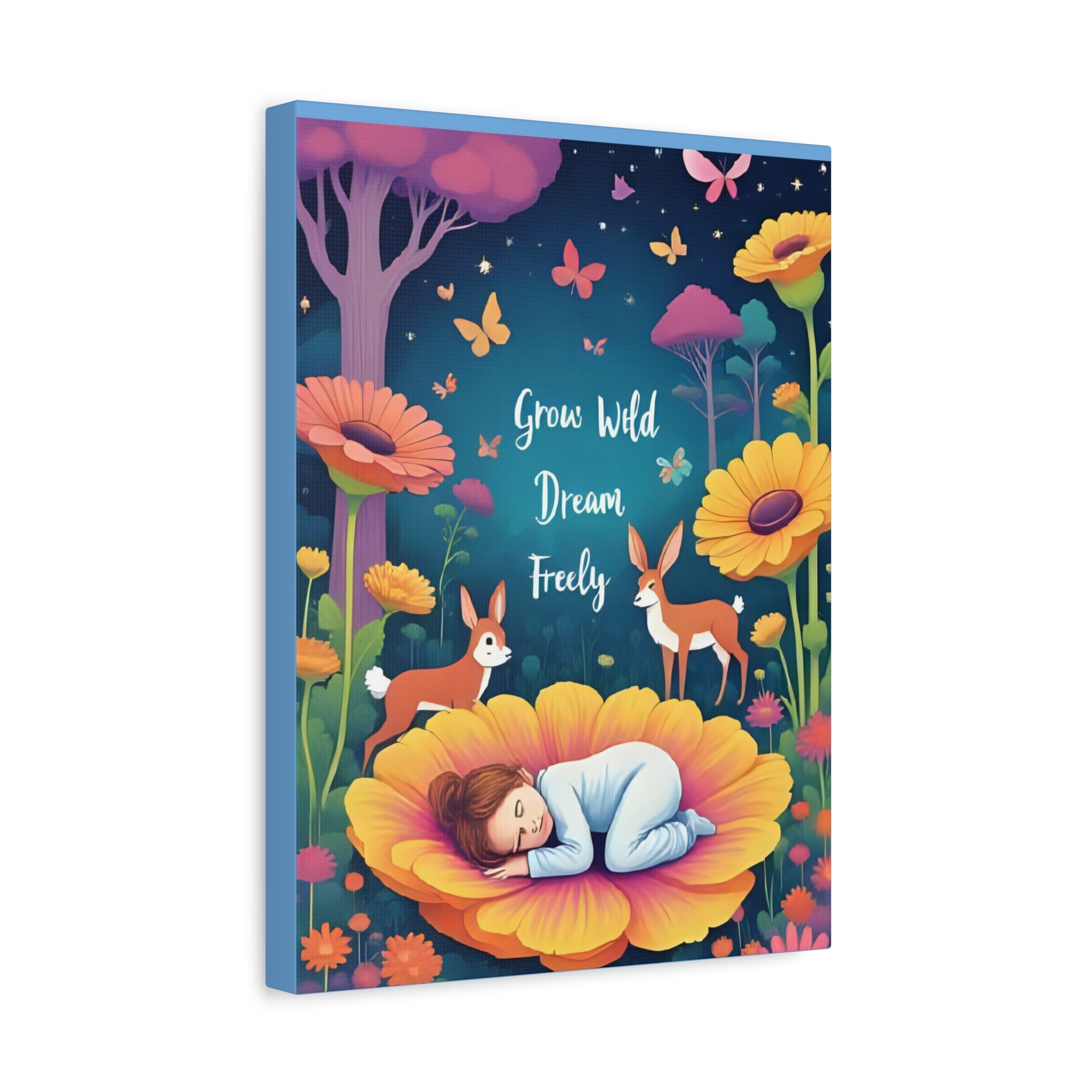 Whimsical Canvas Art Print, Nature Decor, Dreamy Nursery Wall Art, Motivational Quote, Animal Lovers Gift, Home Decor - Katoon kid 