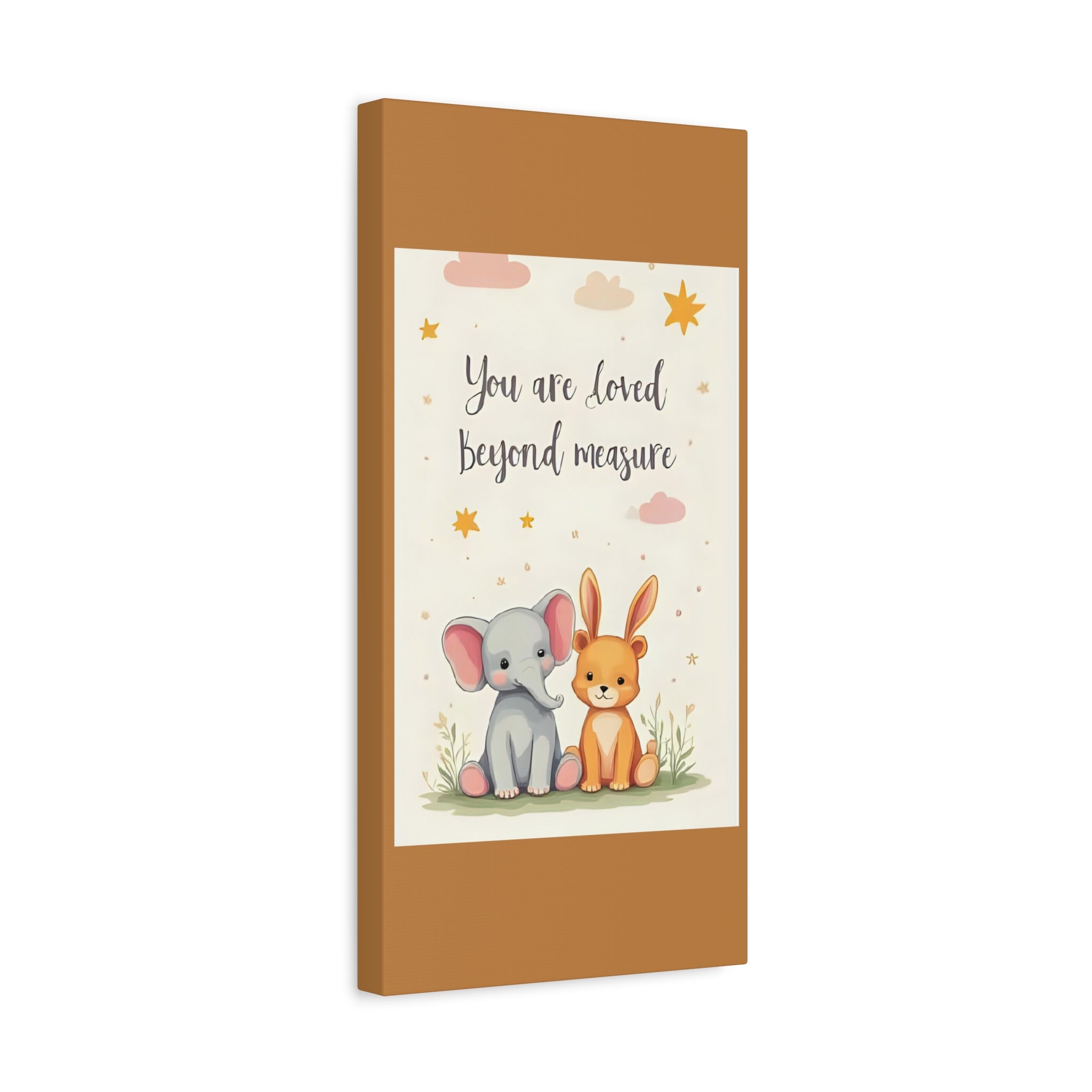 “You’re loved” Whimsical Canvas Artwork, Nursery Decor, Baby Shower Gift, Kids Room Wall Art, Inspirational Childrens Print, Cute Animal Illustration - Katoon kid 