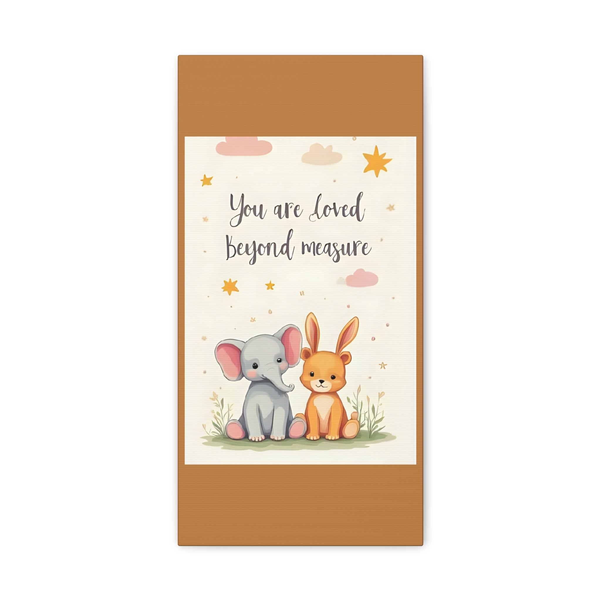 “You’re loved” Whimsical Canvas Artwork, Nursery Decor, Baby Shower Gift, Kids Room Wall Art, Inspirational Childrens Print, Cute Animal Illustration - Katoon kid 