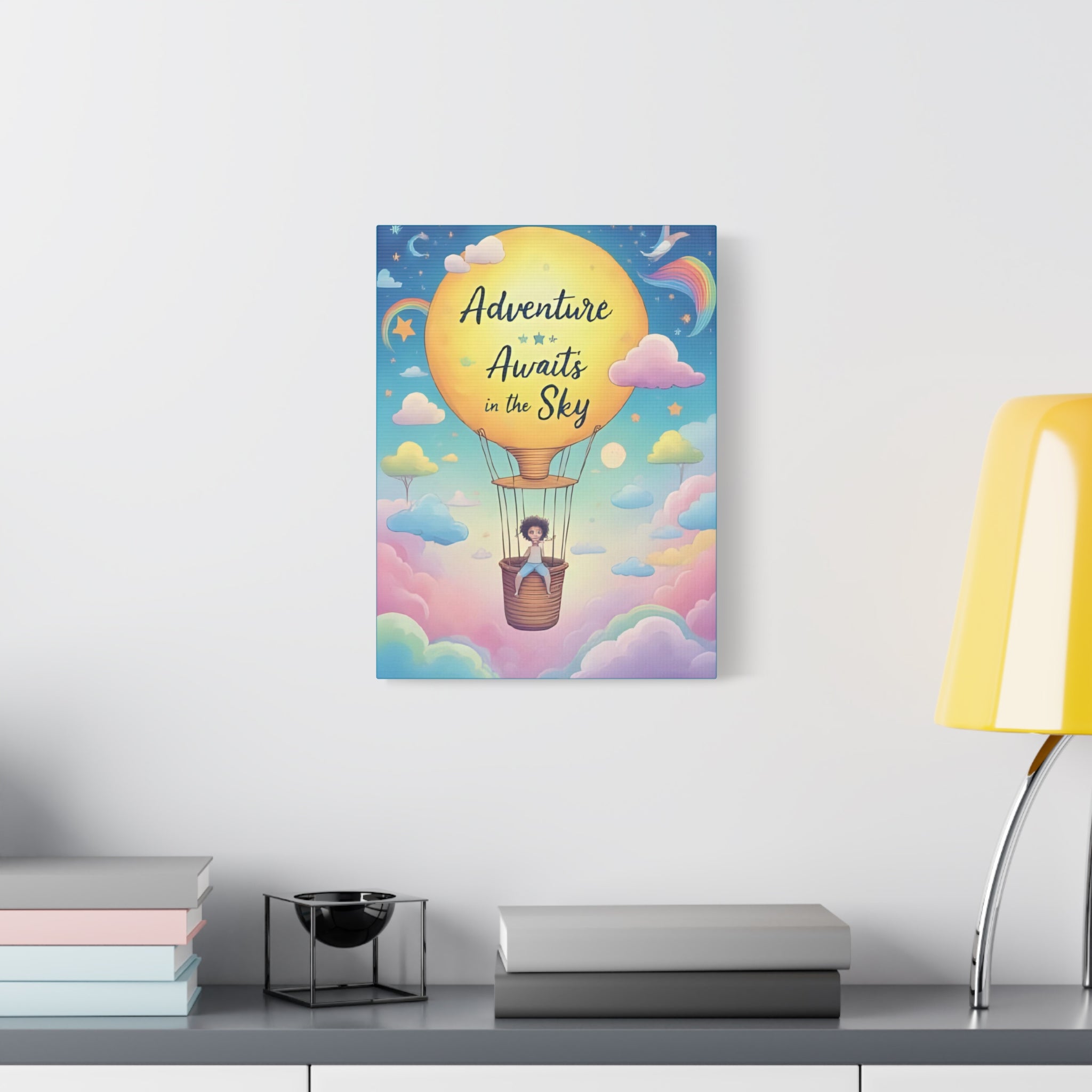 Adventure Awaits Canvas Print, Child's Room Decor, Inspirational Art, Hot Air Balloon Artwork, Playroom Wall Art - Katoon kid 