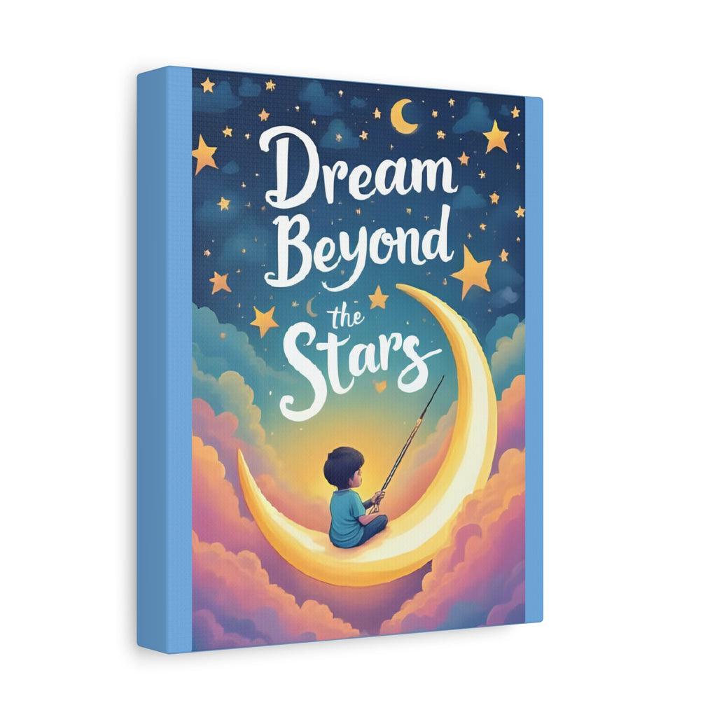Starry Night Canvas Wall Art, Dream Beyond the Stars, Cozy Home Decor, Inspirational Prints, Kids Room Art, Gift Idea - Katoon kid 