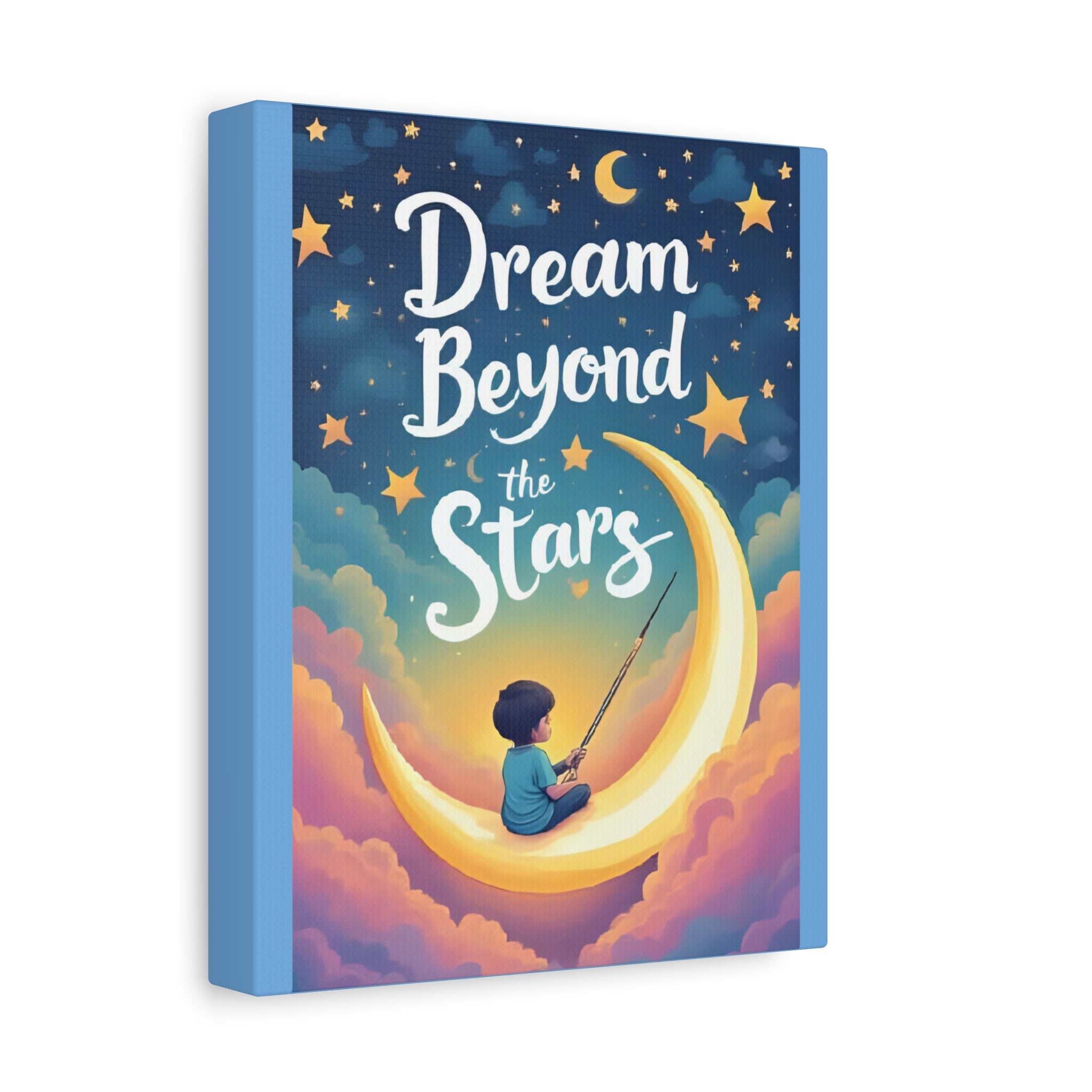 Starry Night Canvas Wall Art, Dream Beyond the Stars, Cozy Home Decor, Inspirational Prints, Kids Room Art, Gift Idea - Katoon kid 