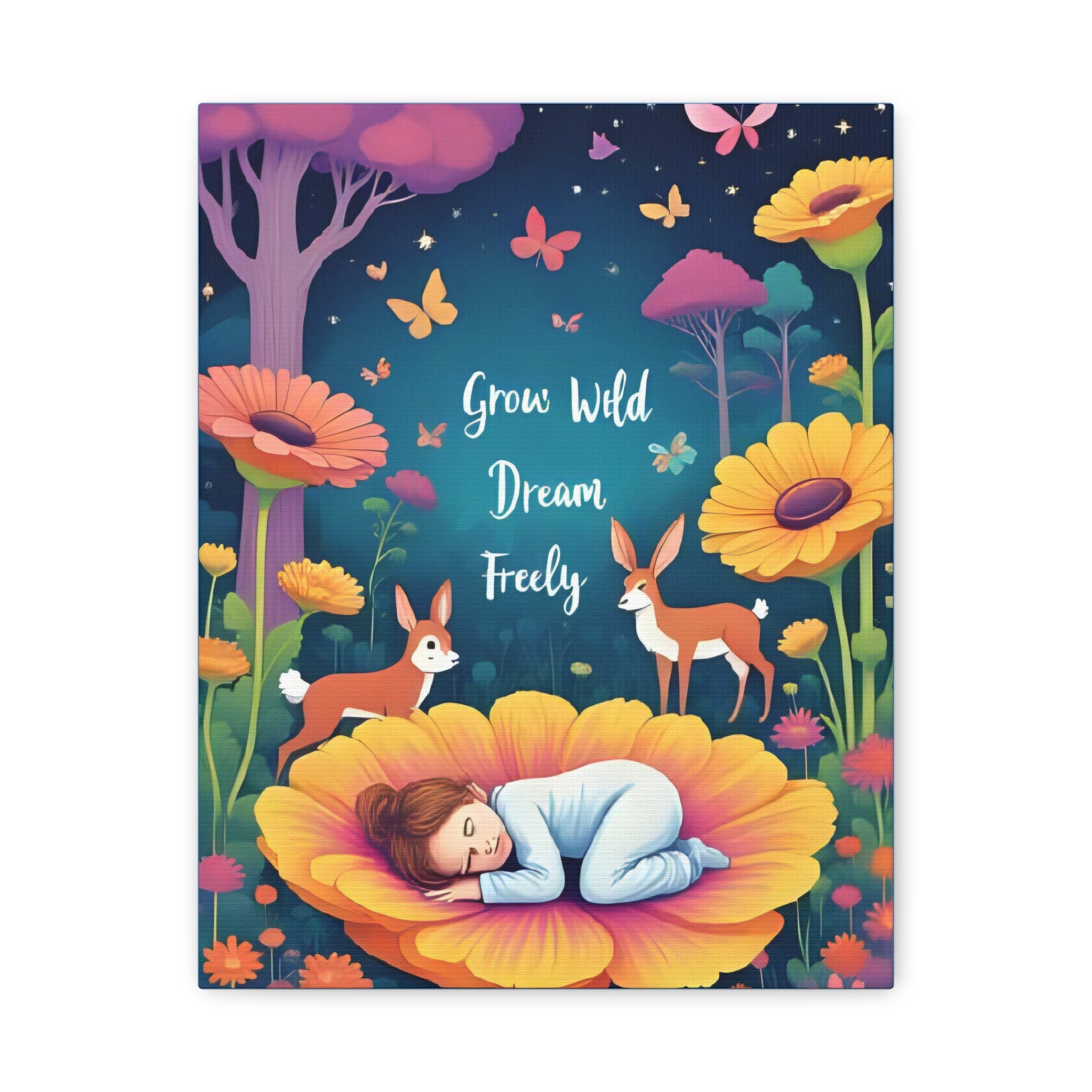 Whimsical Canvas Art Print, Nature Decor, Dreamy Nursery Wall Art, Motivational Quote, Animal Lovers Gift, Home Decor - Katoon kid 