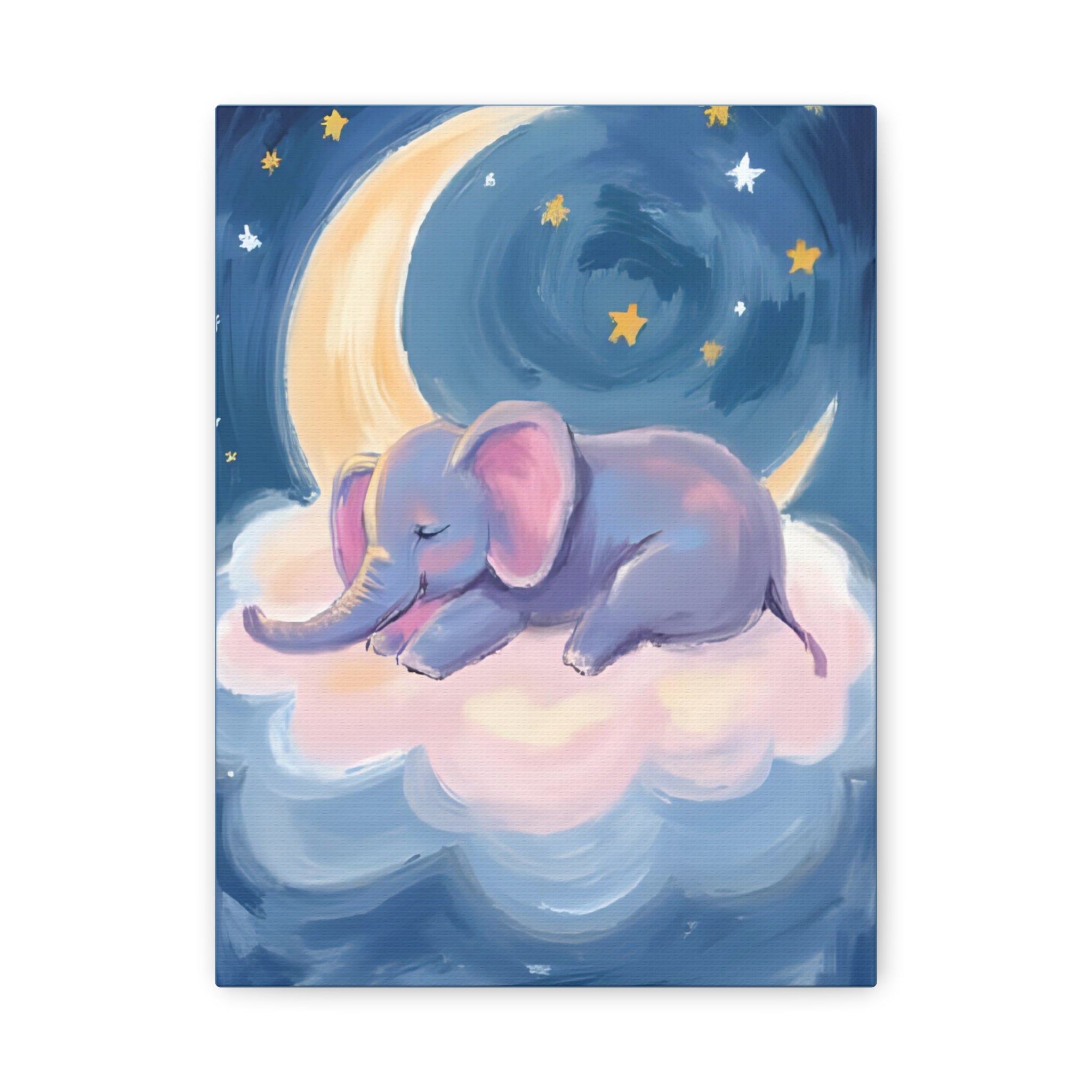 Whimsical Elephant Canvas Wall Art - Dreamy Nursery Decor, Baby Shower Gift, Child's Room - Katoon kid 