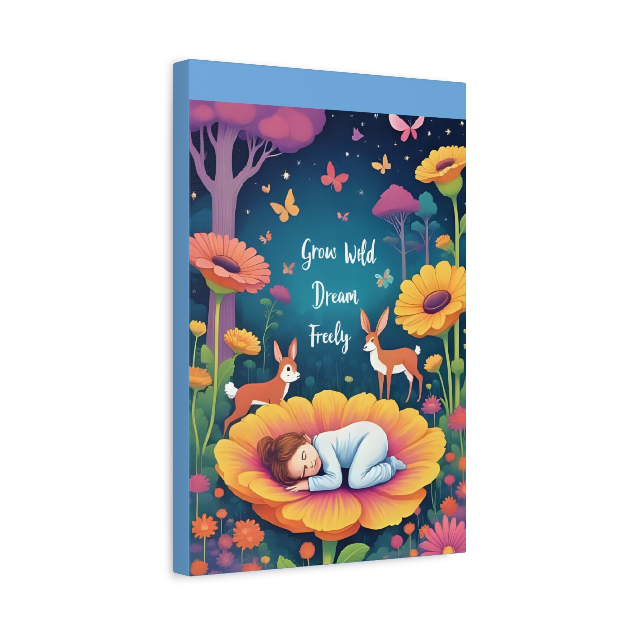 Whimsical Canvas Art Print, Nature Decor, Dreamy Nursery Wall Art, Motivational Quote, Animal Lovers Gift, Home Decor - Katoon kid 