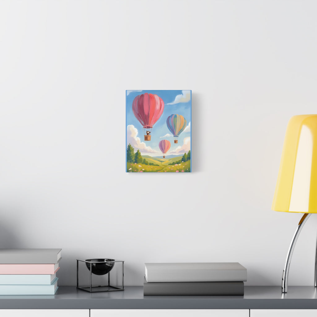 Colorful Canvas Painting, Hot Air Balloon Friends, Kids Room Decor - Katoon kid 