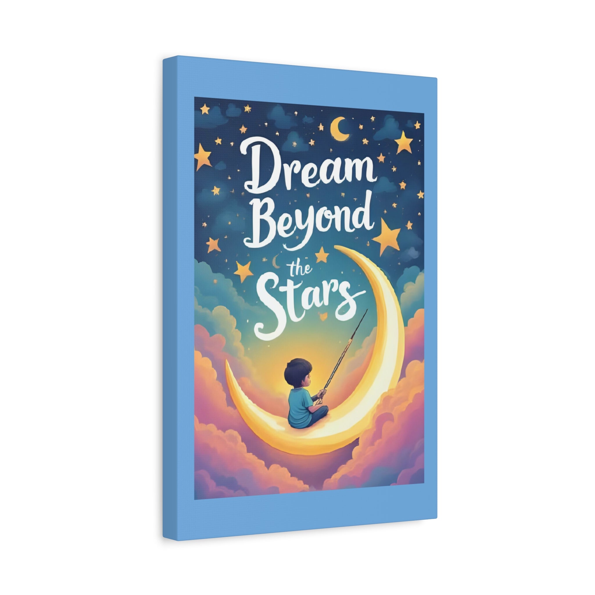 Starry Night Canvas Wall Art, Dream Beyond the Stars, Cozy Home Decor, Inspirational Prints, Kids Room Art, Gift Idea - Katoon kid 