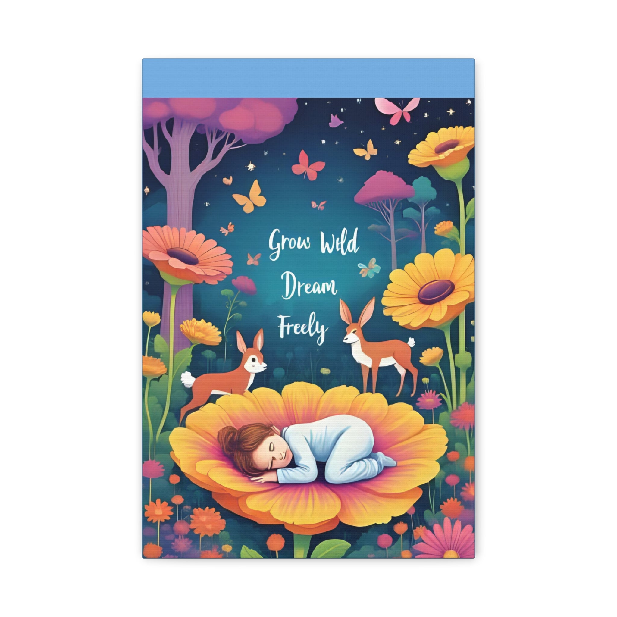 Whimsical Canvas Art Print, Nature Decor, Dreamy Nursery Wall Art, Motivational Quote, Animal Lovers Gift, Home Decor - Katoon kid 