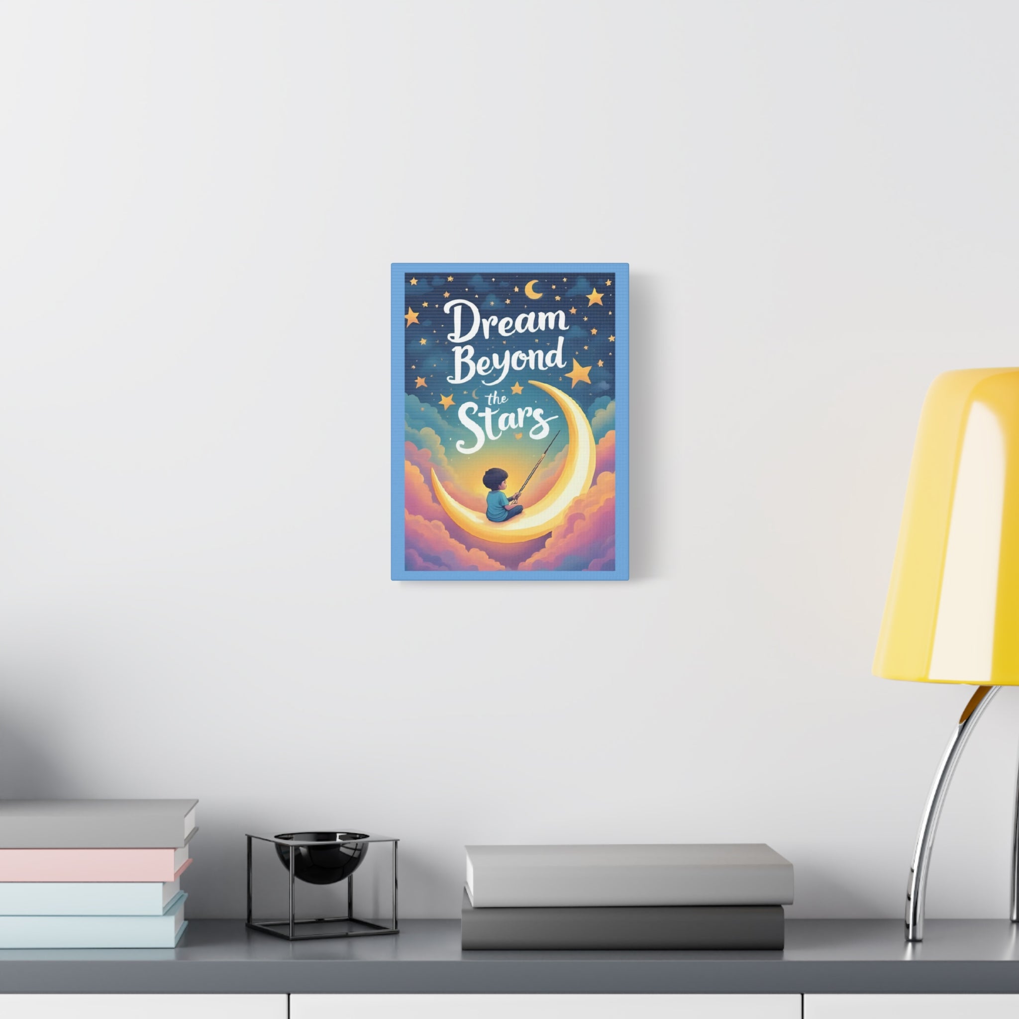 Starry Night Canvas Wall Art, Dream Beyond the Stars, Cozy Home Decor, Inspirational Prints, Kids Room Art, Gift Idea - Katoon kid 