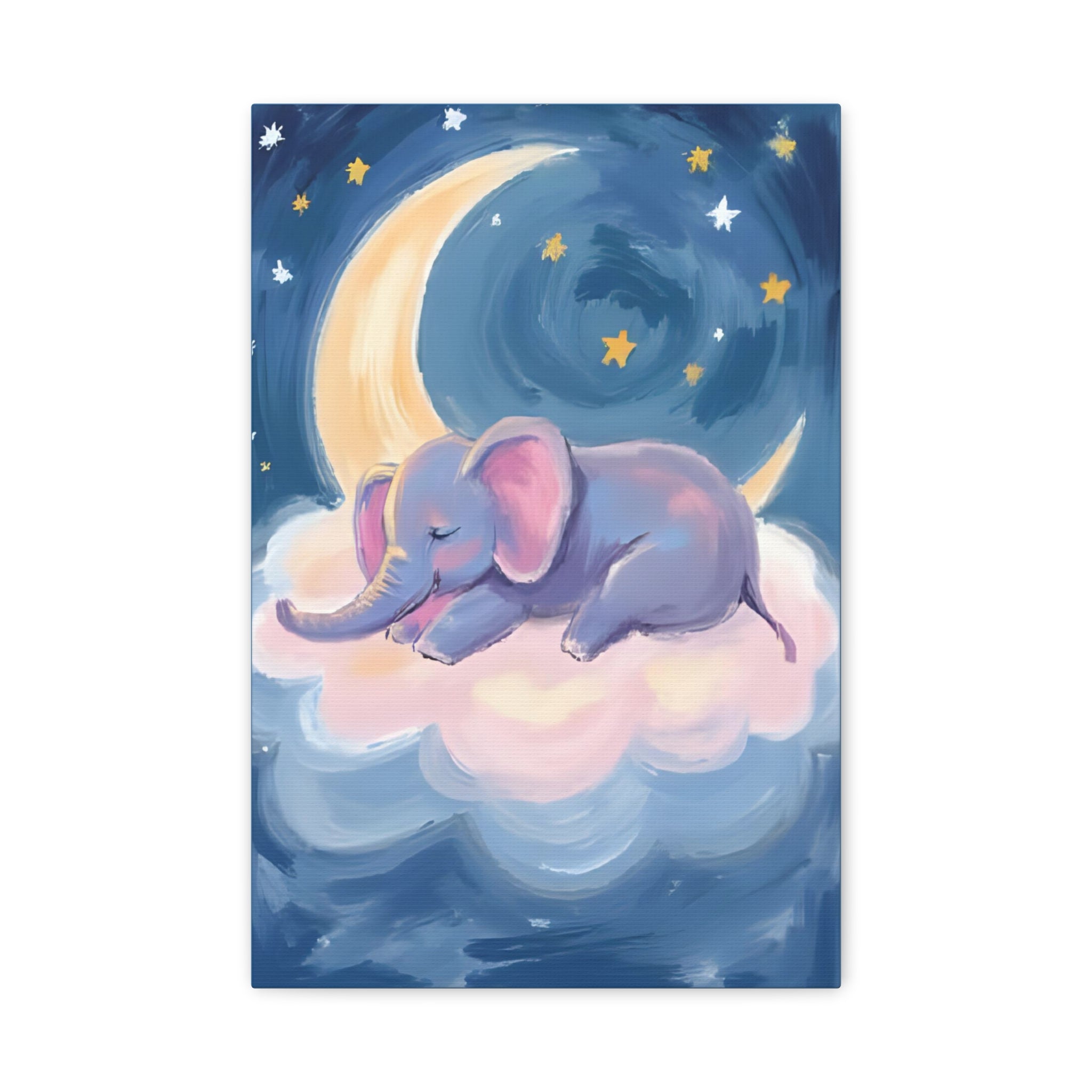 Whimsical Elephant Canvas Wall Art - Dreamy Nursery Decor, Baby Shower Gift, Child's Room - Katoon kid 