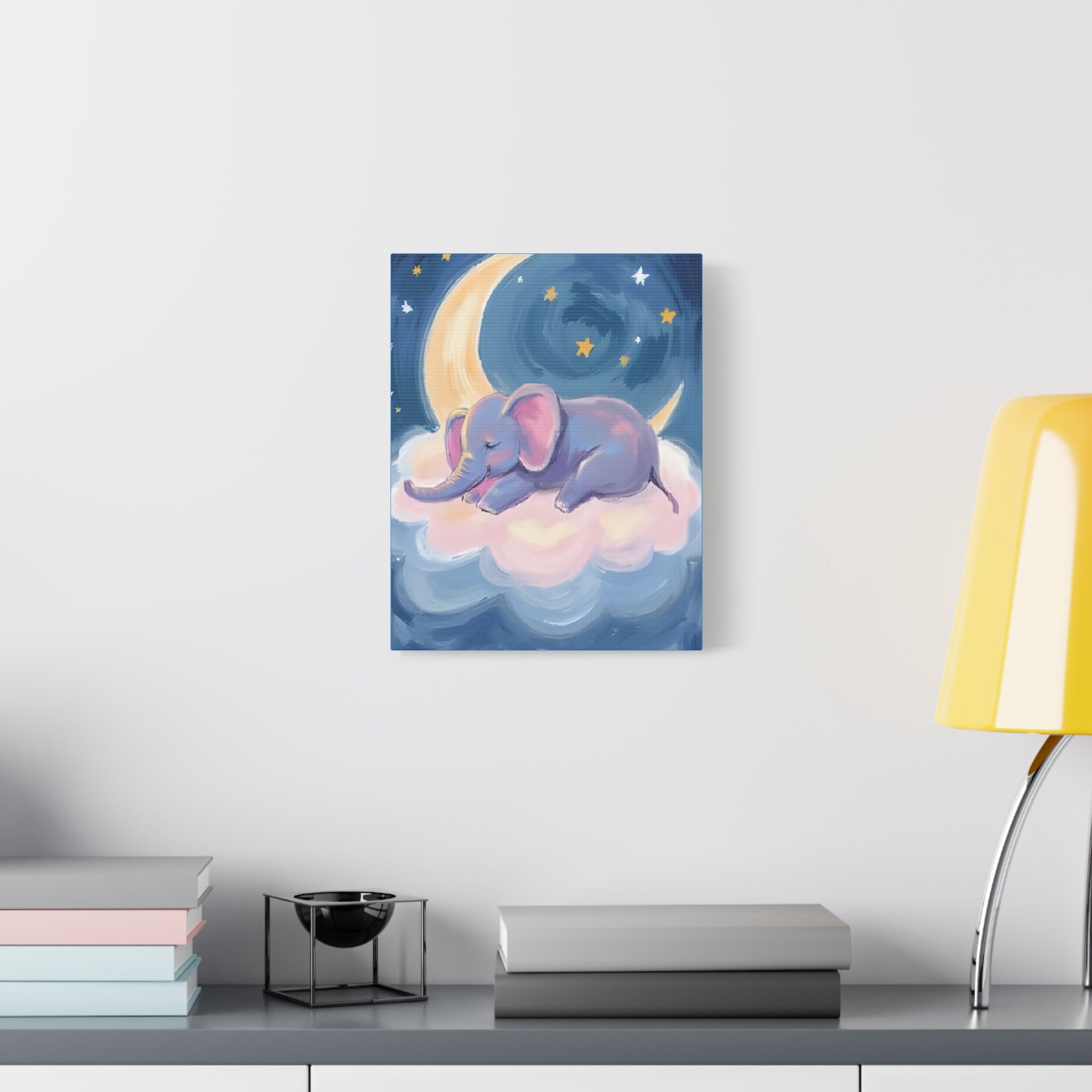 Whimsical Elephant Canvas Wall Art - Dreamy Nursery Decor, Baby Shower Gift, Child's Room - Katoon kid 