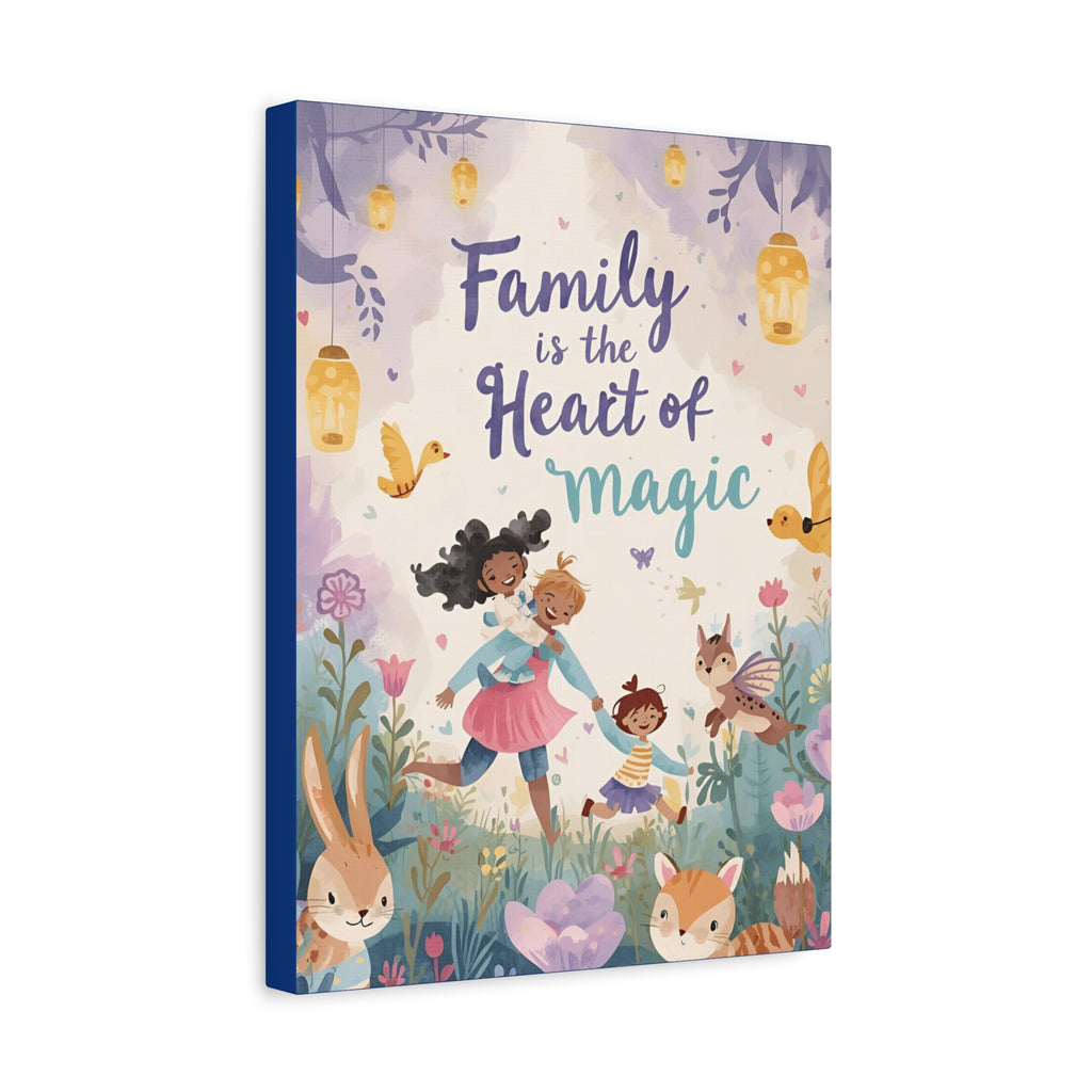 Magical Family Canvas Art, Kids Room Decor, Heart of Magic Wall Hanging, Nursery Wall Art, Gift for Parents - Katoon kid 