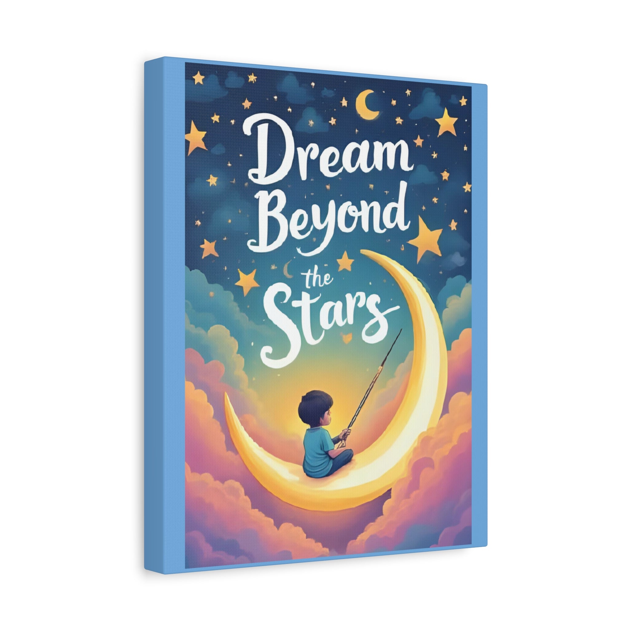 Starry Night Canvas Wall Art, Dream Beyond the Stars, Cozy Home Decor, Inspirational Prints, Kids Room Art, Gift Idea - Katoon kid 