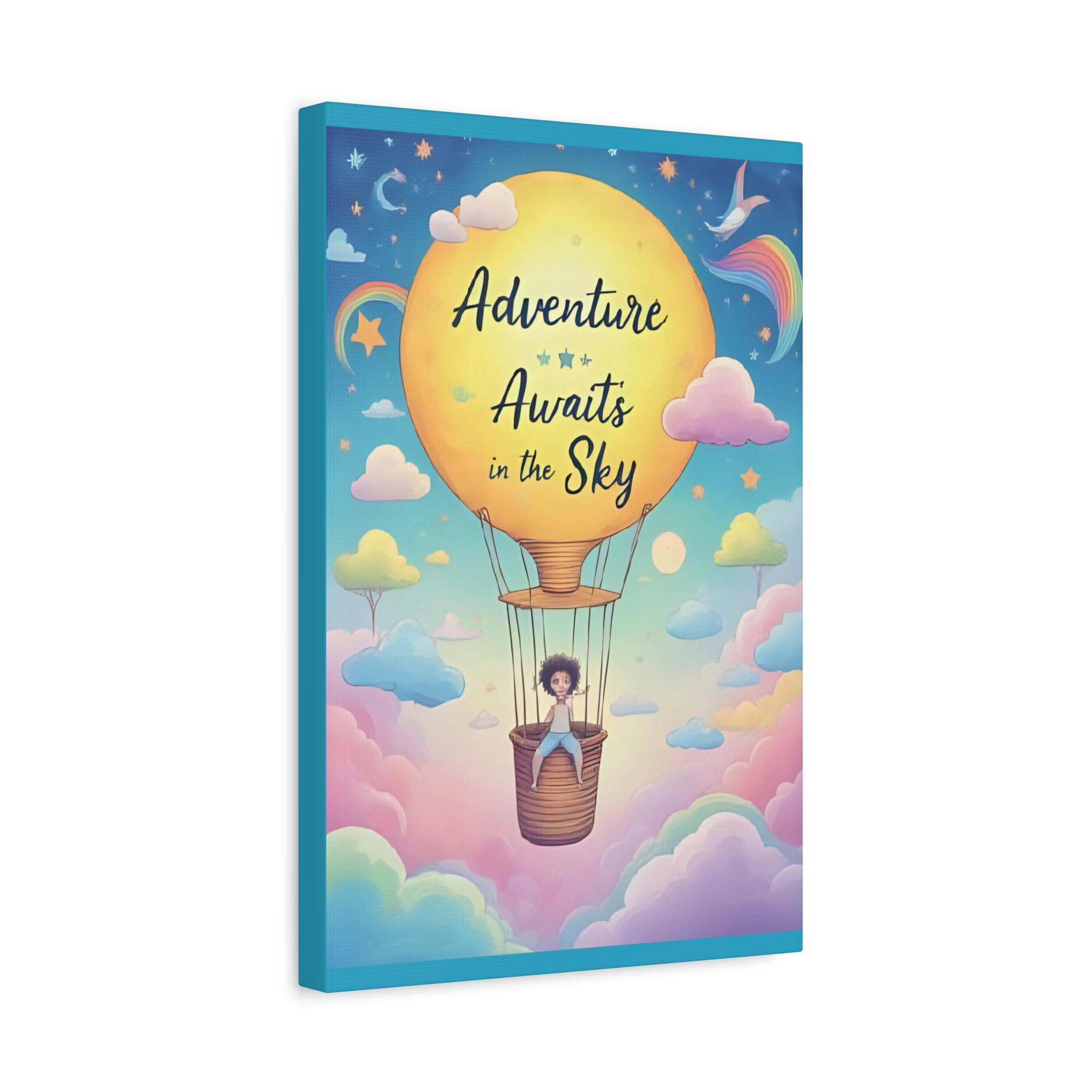 Adventure Awaits Canvas Print, Child's Room Decor, Inspirational Art, Hot Air Balloon Artwork, Playroom Wall Art - Katoon kid 