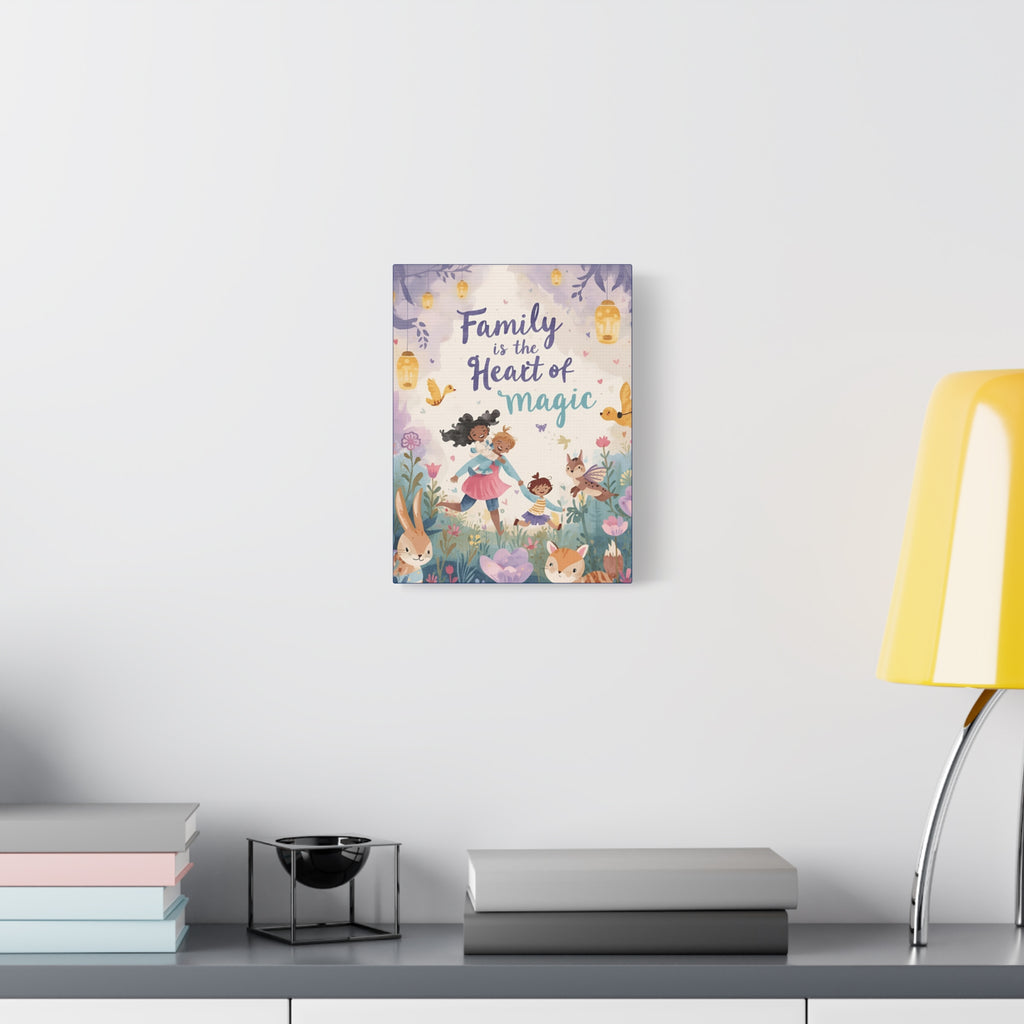 Magical Family Canvas Art, Kids Room Decor, Heart of Magic Wall Hanging, Nursery Wall Art, Gift for Parents - Katoon kid 
