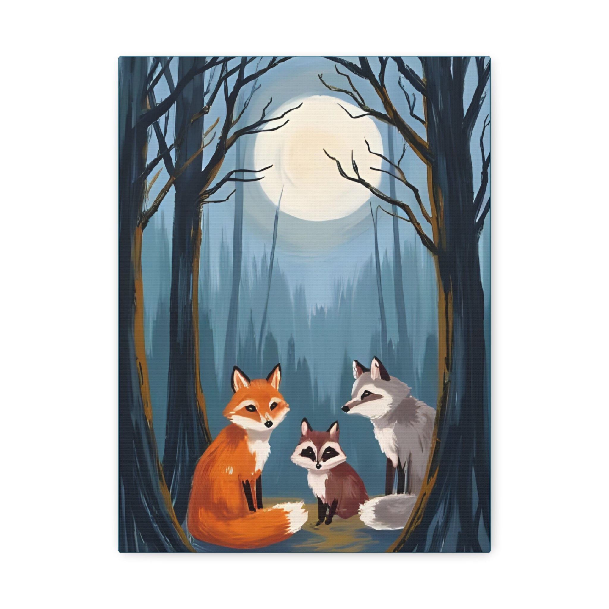 Artistic Canvas Art painting- Fox Woods Children Room Decor - Katoon kid 