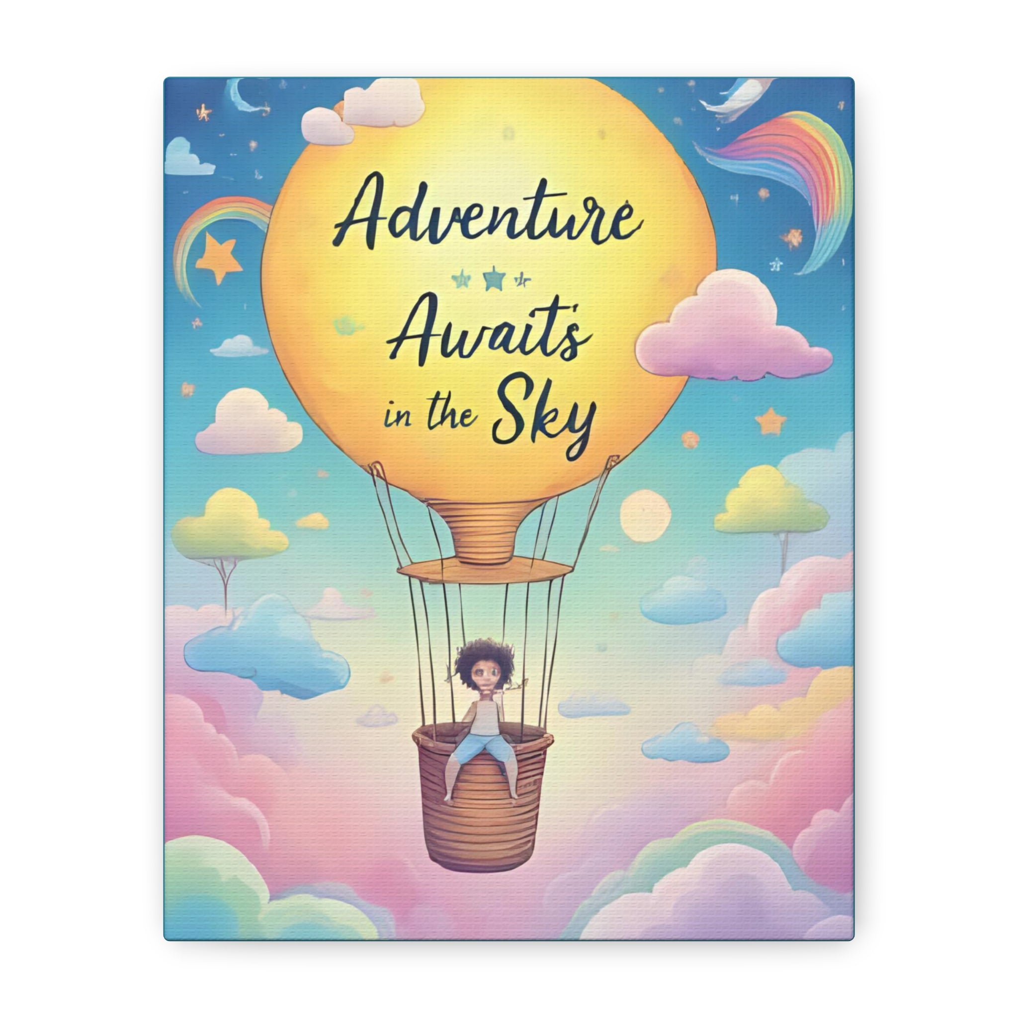 Adventure Awaits Canvas Print, Child's Room Decor, Inspirational Art, Hot Air Balloon Artwork, Playroom Wall Art - Katoon kid 