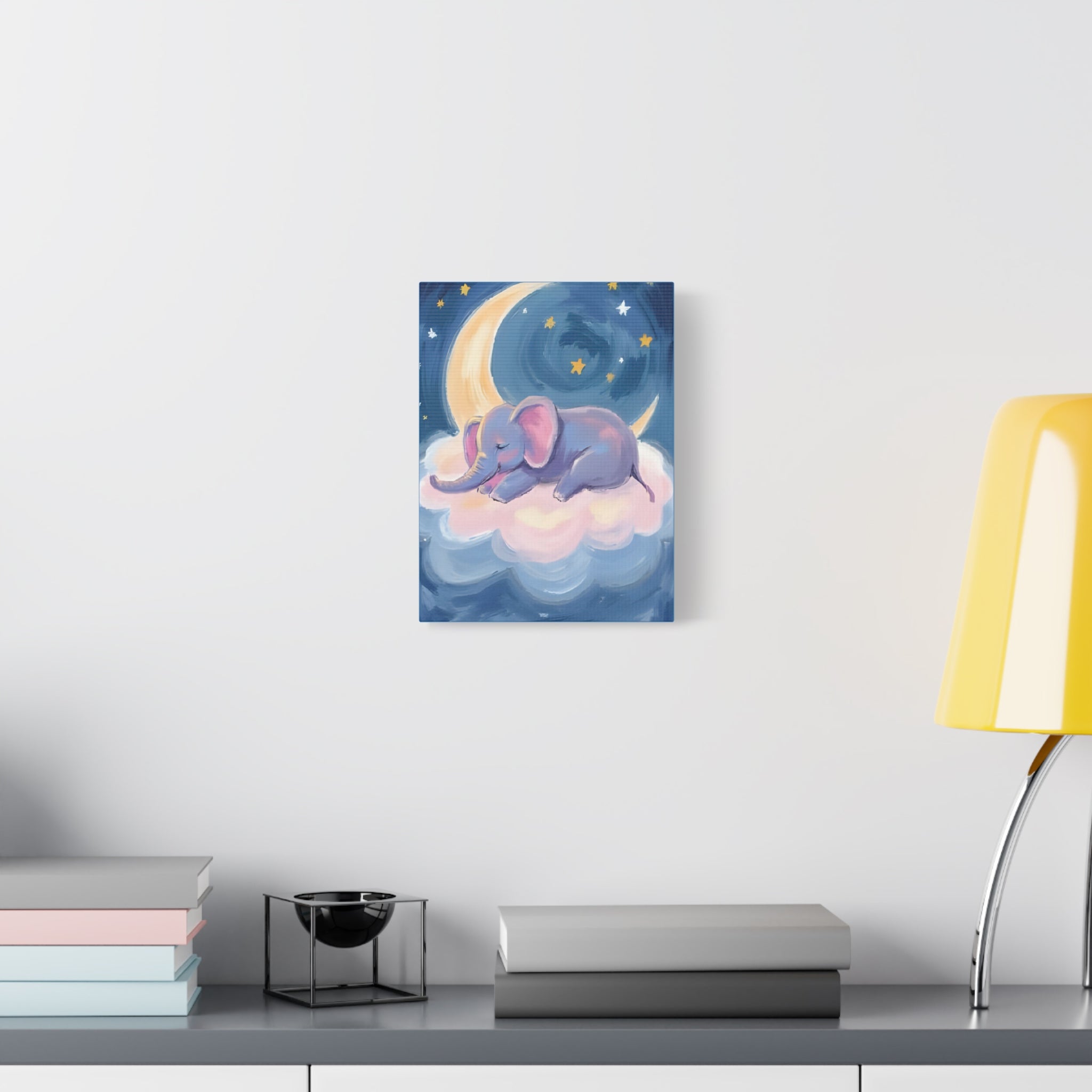 Whimsical Elephant Canvas Wall Art - Dreamy Nursery Decor, Baby Shower Gift, Child's Room - Katoon kid 