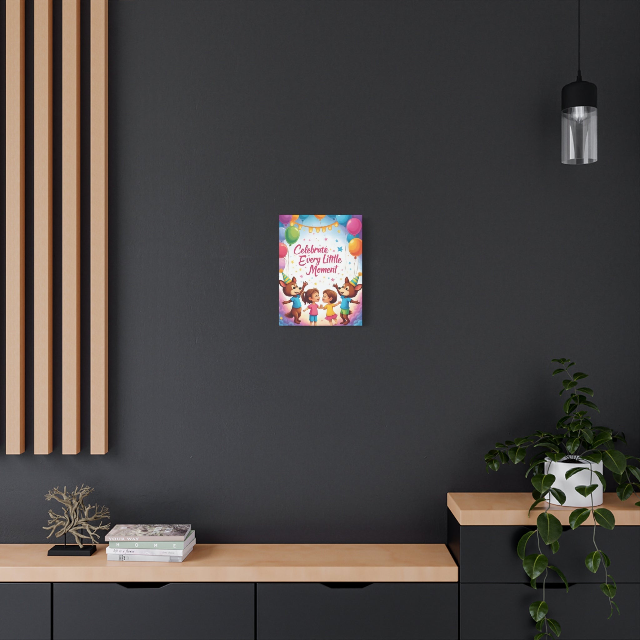 Canvas Wall Art - Celebrate Every Little Moment, Kids Room Decor, Nursery Artwork, Birthday Party Decoration, Playroom Wall Decor - Katoon kid 