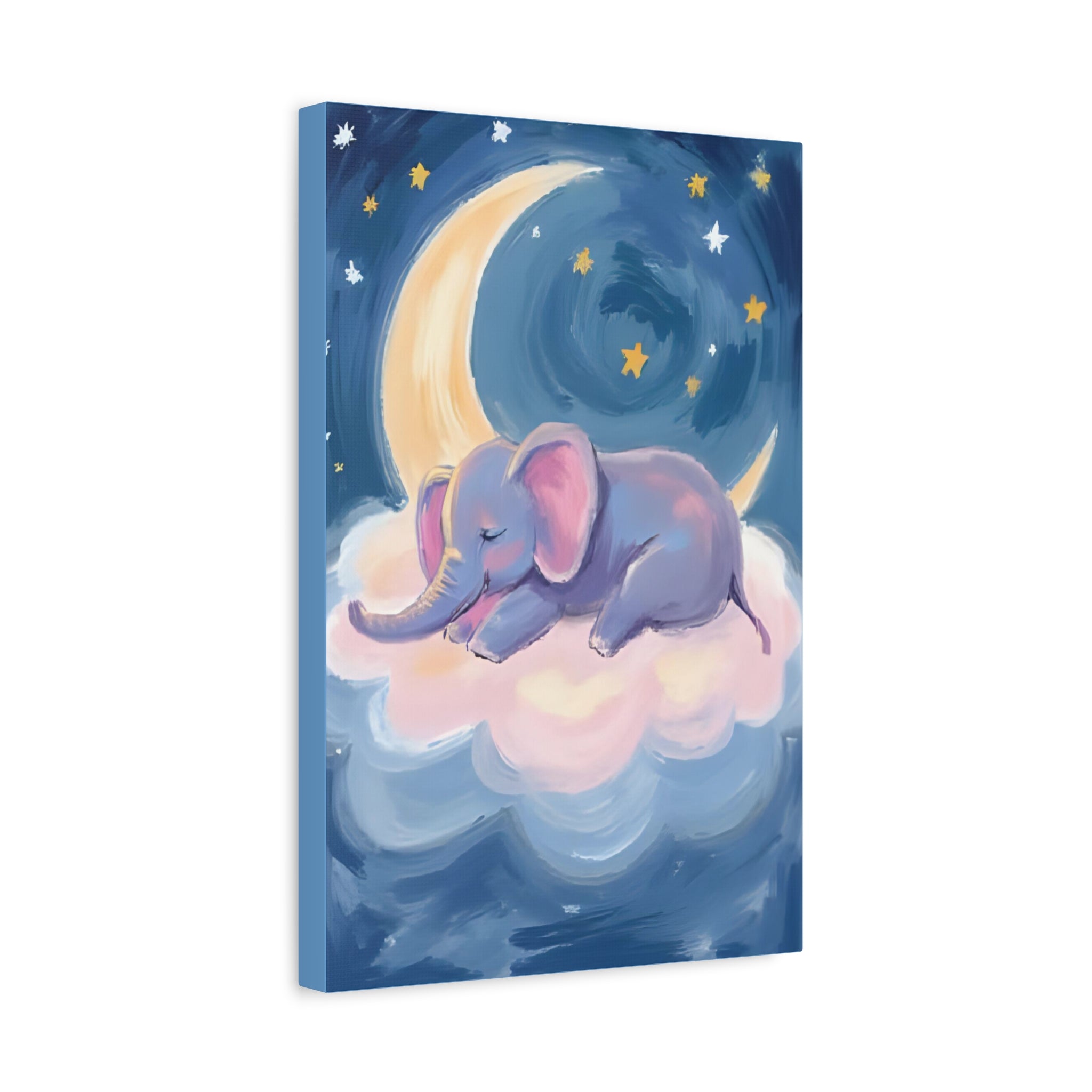 Whimsical Elephant Canvas Wall Art - Dreamy Nursery Decor, Baby Shower Gift, Child's Room - Katoon kid 
