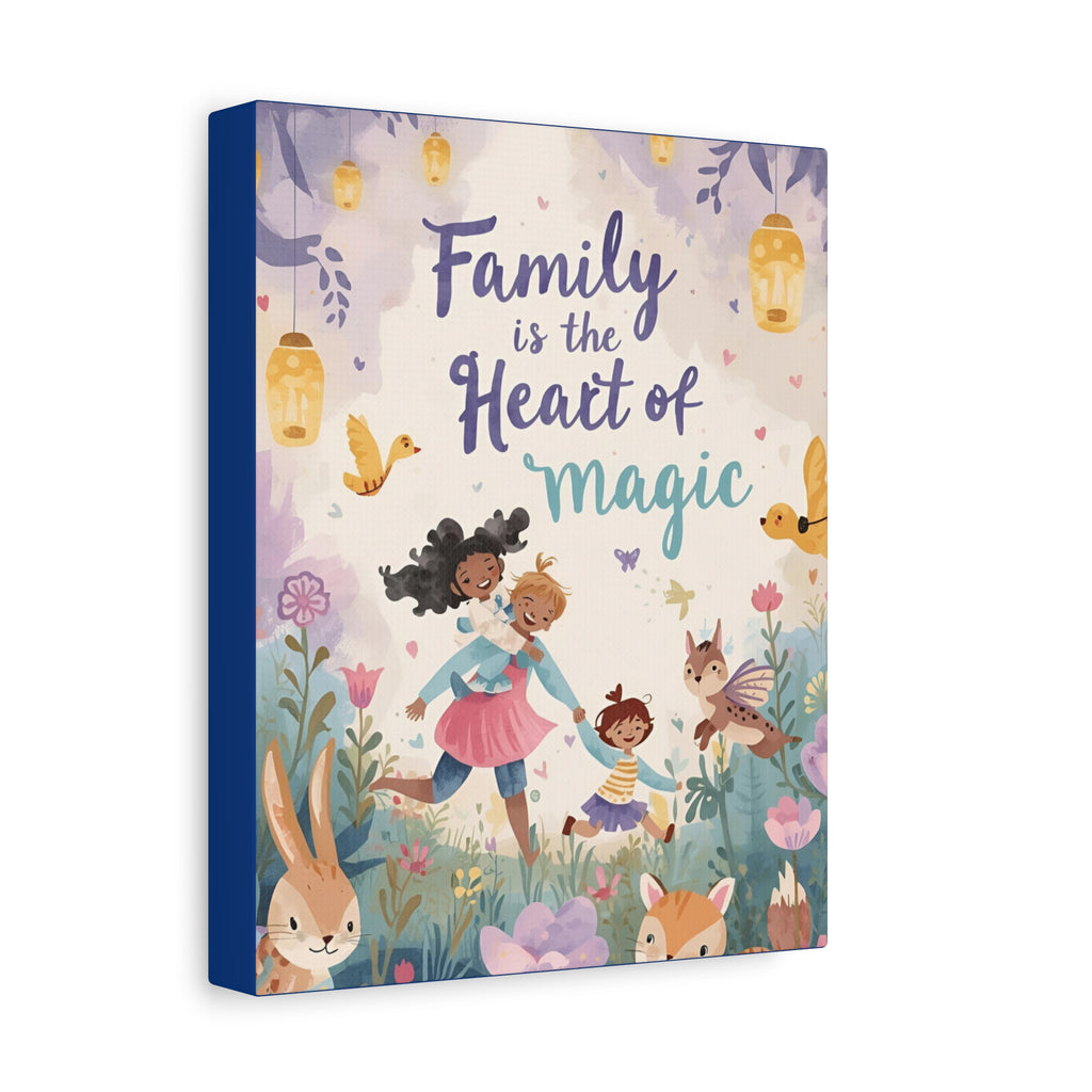 Magical Family Canvas Art, Kids Room Decor, Heart of Magic Wall Hanging, Nursery Wall Art, Gift for Parents - Katoon kid 